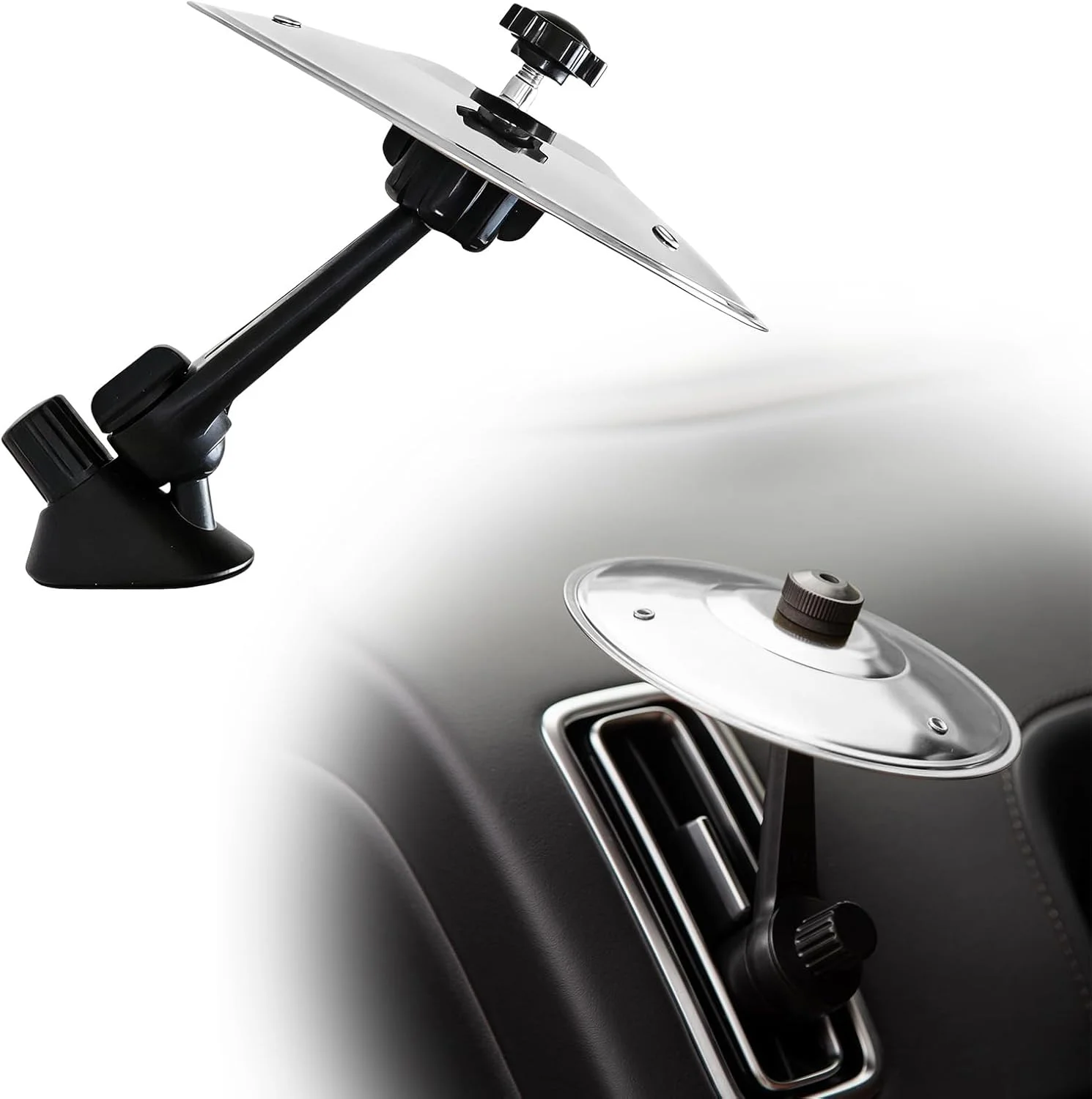 سنج خودرو برای دریچه هوا، سنج مینی کراش درام - اسباب بازی خنده دار لوازم جانبی موسیقی خودرو برای داشبورد، هدیه شوخی برای رانندگان، مناسب برای همه خودروها (نقره ای)