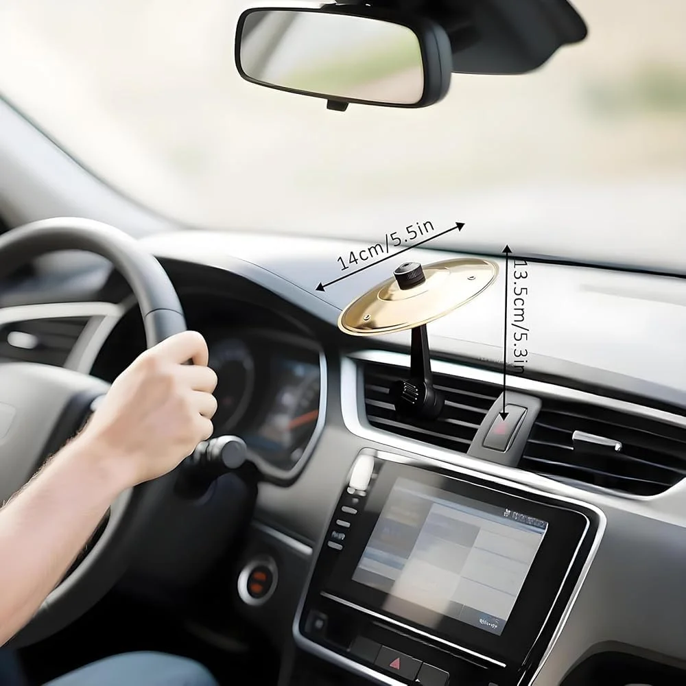 سنج مینیاتوری درام تصادف برای دریچه هوای خودرو، نصب آسان، مناسب برای اکثر وسایل نقلیه (طلایی)