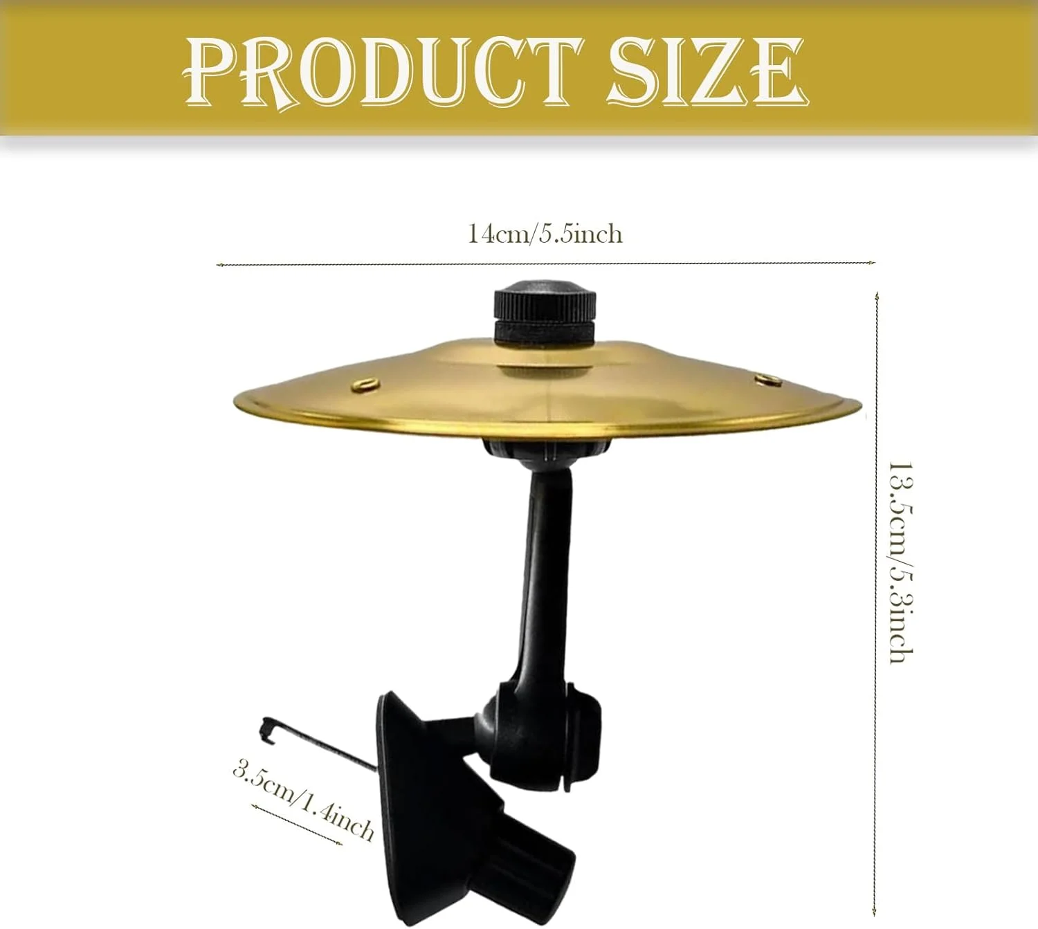 گیره های دریچه هوا طرح سنج ماشین، بسته 2 عددی سنج مینیاتوری طلایی 5.5 اینچی برای سفرهای جاده ای سرگرم کننده، نماد درام ماشین بدون دست، هدیه جالب برای دوستداران موسیقی و نوازندگان درام