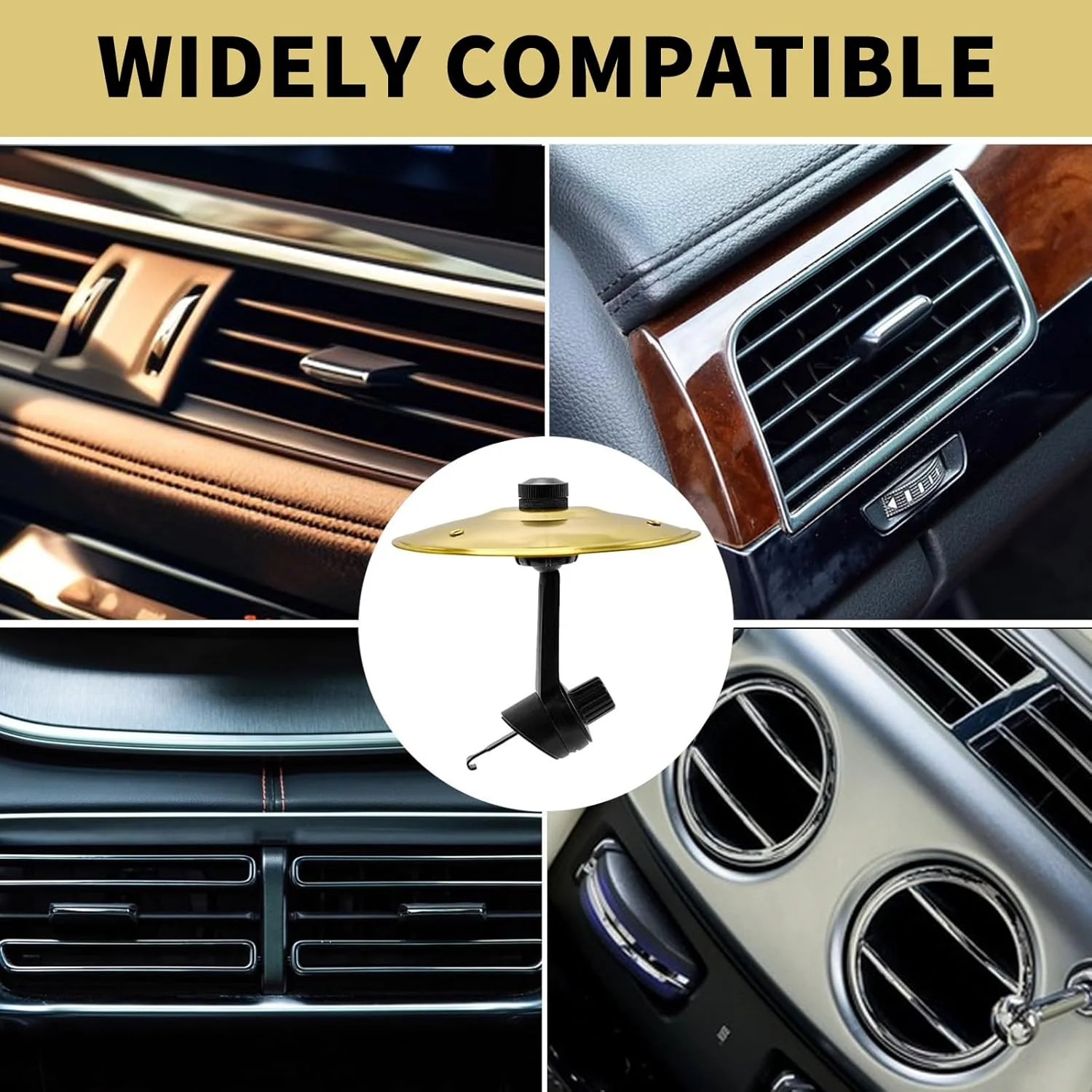 خوشبو کننده هوا طرح سنج خودرو، سنج درام، طراحی مبتکرانه، مناسب برای دریچه های مختلف هوا خودرو، برای دوستداران موسیقی، طلایی