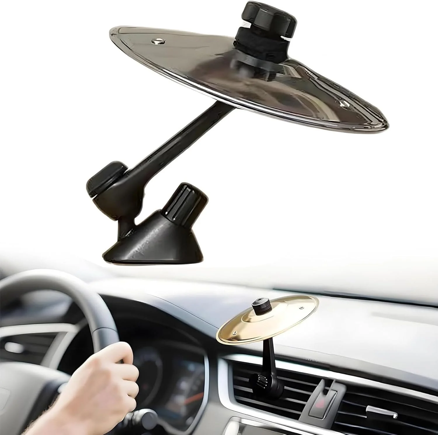 سنج ماشین، سنج دریچه هوای ماشین، سنج تصادف مینی درام برای دریچه ماشین، رانندگی خود را لذت بخش تر کنید، مناسب برای انواع وسایل نقلیه - نقره ای