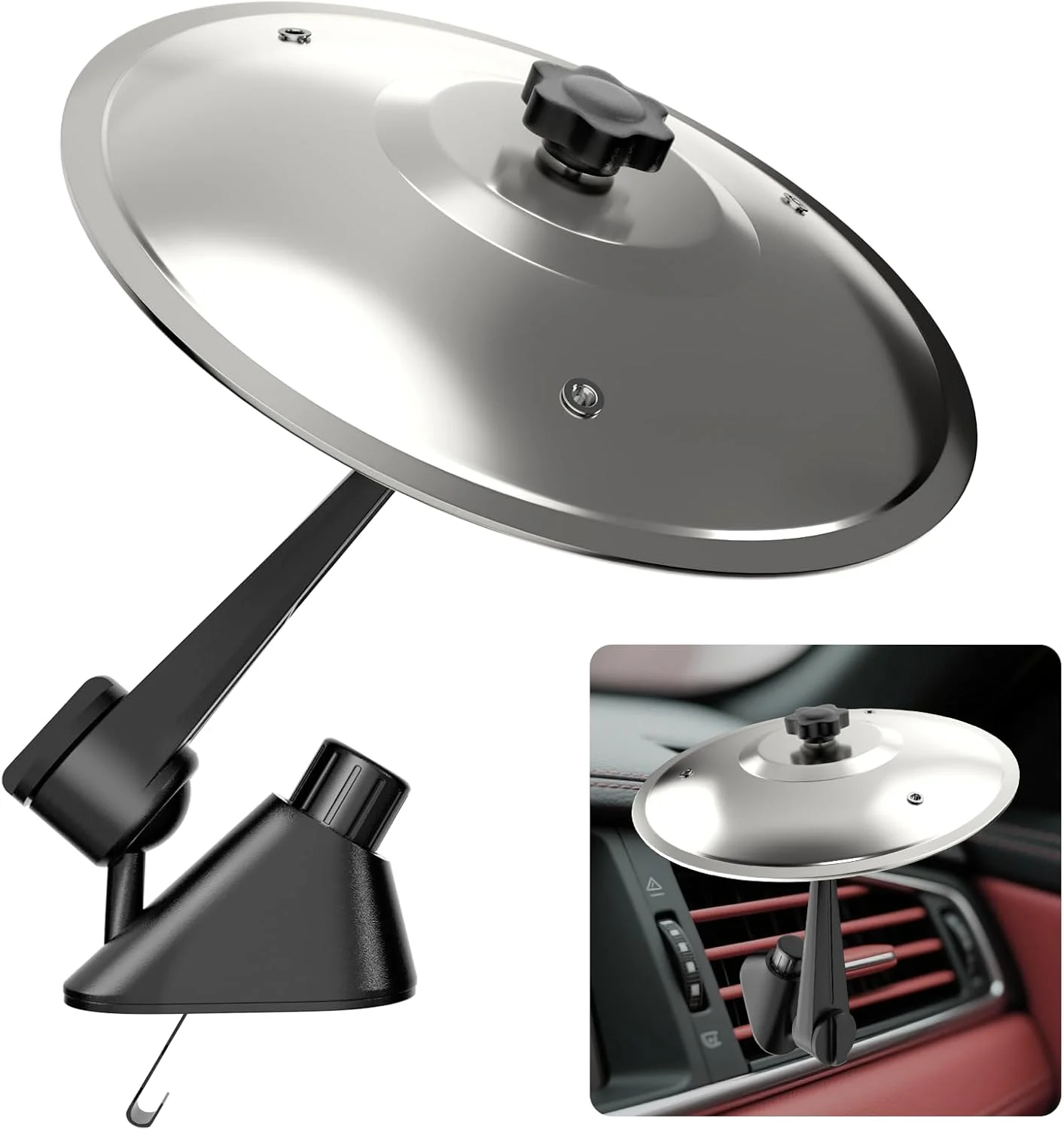 سنج هواکش خودرو، سنج های تصادف کوچک خودرو، با درام ماشین به رانندگی خود سرگرمی اضافه کنید | هدیه ای عالی برای نوازندگان درام و دوستداران موسیقی | مناسب برای انواع خودرو (نقره ای)