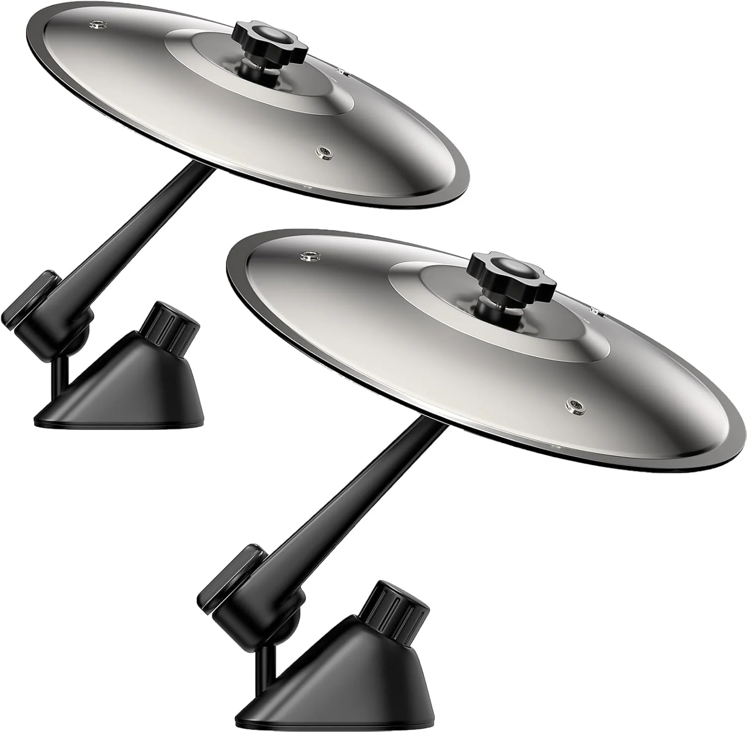 دو عدد سنج درام دریچه هوا خودرو، سنج تصادف درام فلزی کوچک برای داشبورد خودرو، ابزار موسیقی خنده دار برای هدیه دوستداران موسیقی درامر (نقره ای)