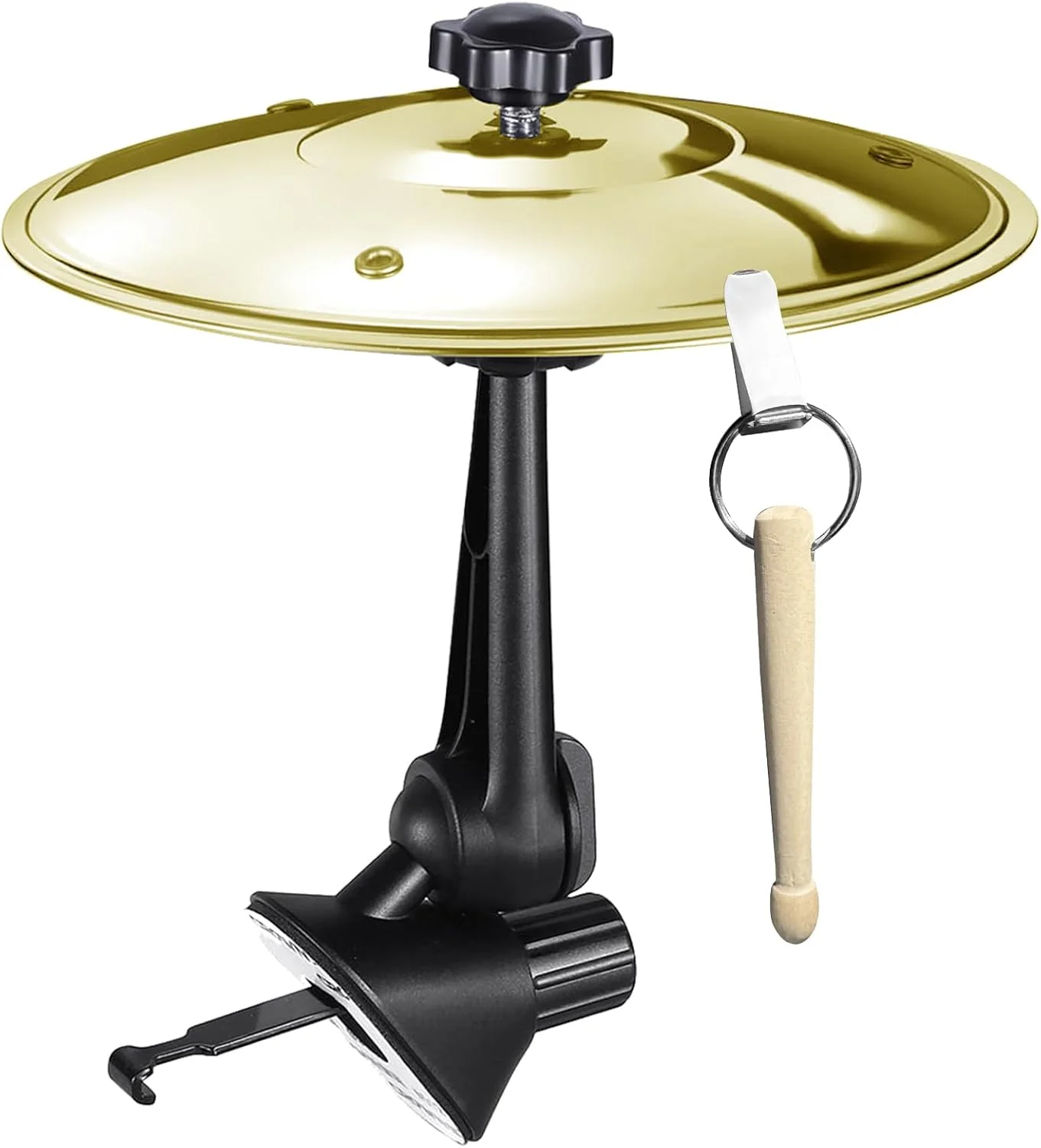 سنج ماشین، سنج تصادف برای دریچه هوای ماشین، لوازم جانبی سنج درام کوچک برای تزئینات داخلی ماشین، به همراه چوب درام فشرده، طلایی