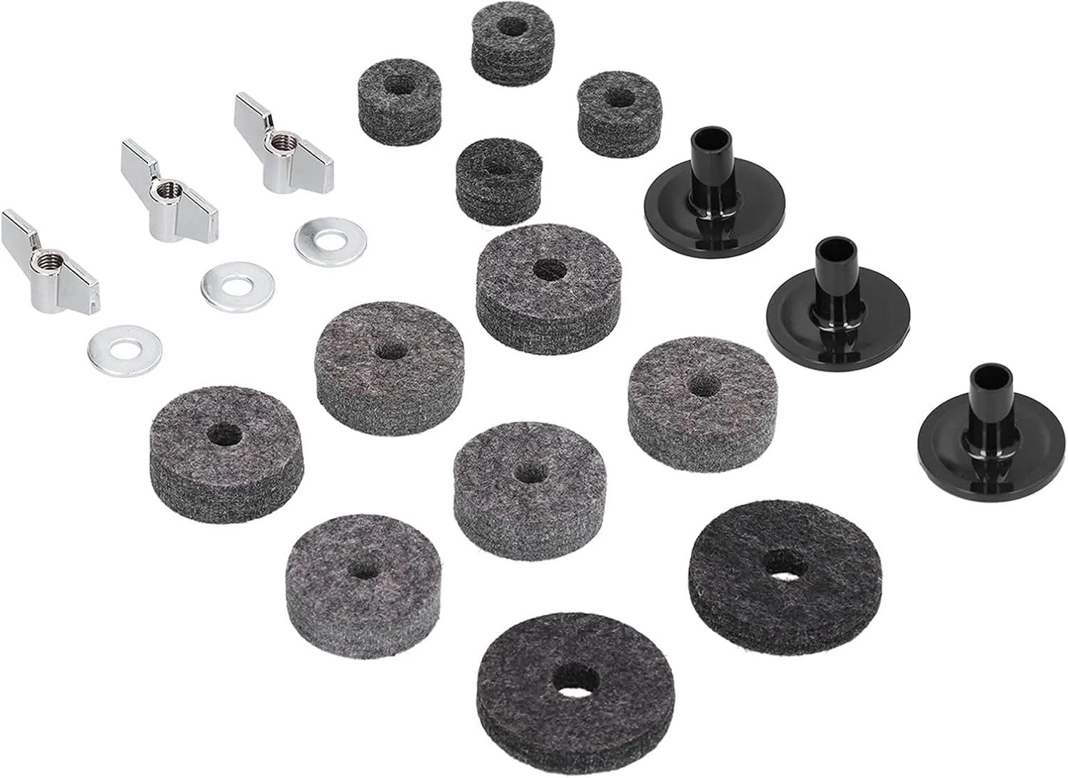 مجموعه نمد، کلاچ، براکت و لوله استیل برای نوازندگان درامز، 21 قطعه لوازم جانبی درامز