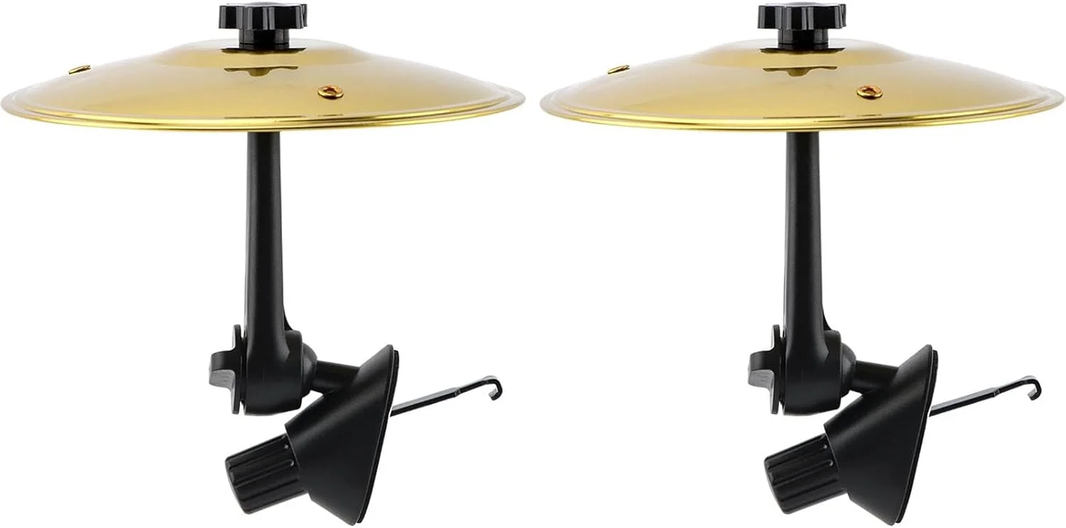 2 عدد سنج تصادف کوچک طلایی رنگ برای دریچه هوای خودرو، سنج درام مینیاتوری برای دریچه خودرو، رانندگی لذت بخش برای اکثر وسایل نقلیه، مناسب برای دوستداران موسیقی