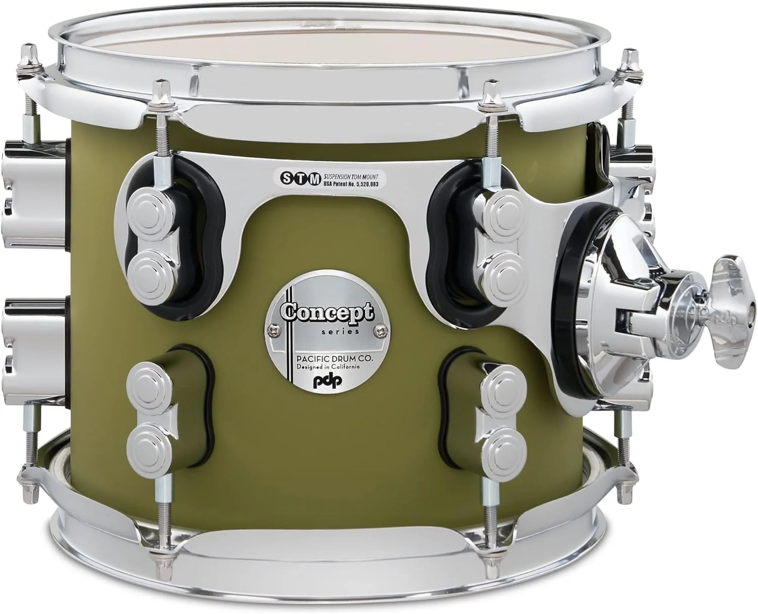 طبل تام افرا PDP Concept، 8 اینچ در 7 اینچ، روکش زیتونی ساتن