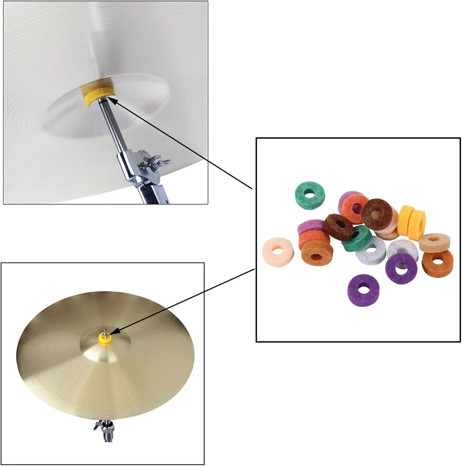 20 عدد پد نمدی ضد لغزش برای سنج درام، لوازم جانبی جایگزین سنج