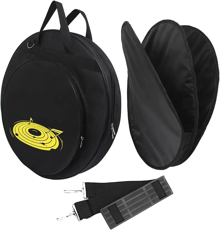 کیف سنج 21 اینچی مشکی CHICIRIS با 3 جیب و 1 جداکننده، برای چوب های درام، حمل آسان، ساخته شده از پارچه آکسفورد بادوام، یک لوازم جانبی ضروری برای هر نوازنده درام
