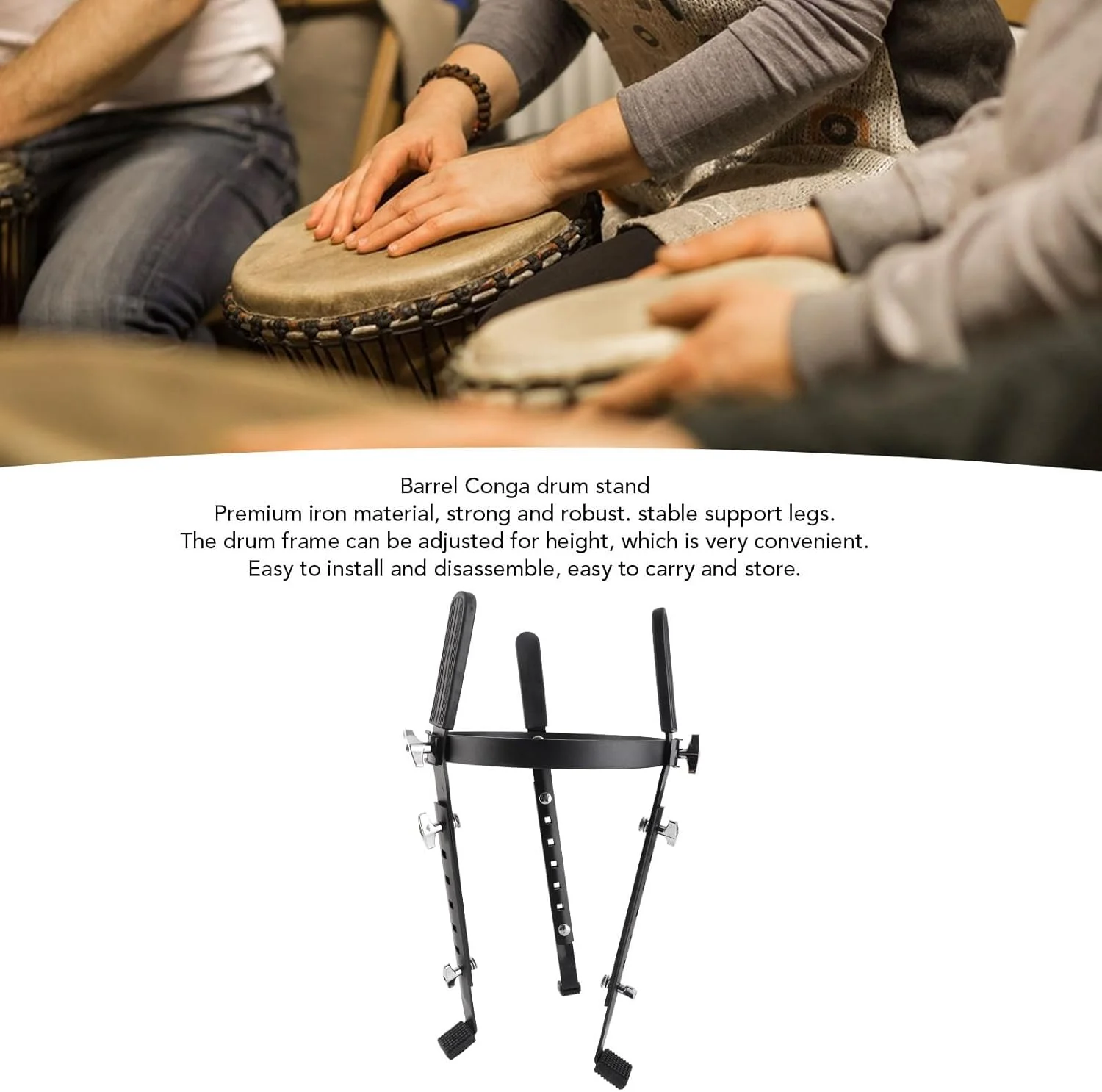 پایه نگهدارنده طبل ضد لغزش CHICIRIS برای پایه‌های باتری مشکی، سازگاری جهانی