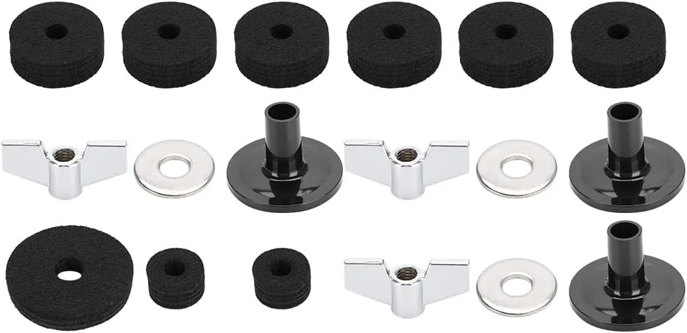 مجموعه نمدی سنج Chiciris، نمد فنجانی کلاچ های-هت مستحکم برای نوازندگان درام و دوستداران موسیقی (مشکی)