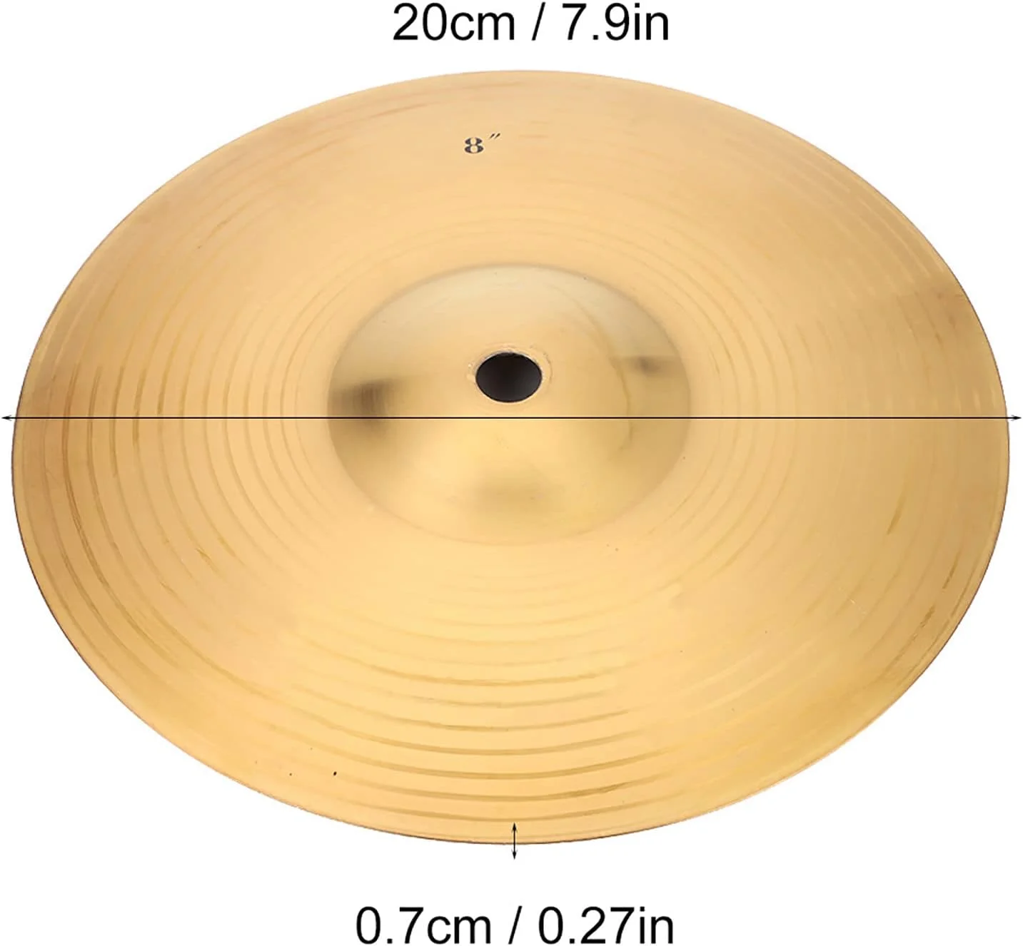 سنج درام برنجی کلاسیک 8 اینچی CHICIRIS، صدایی واضح و مناسب برای نوازندگان درام، لوازم جانبی آلات موسیقی برای عملکرد بهتر سنج درام برنجی کلاسیک 8 اینچی CHICIRIS، صدایی واضح و مناسب برای نوازندگان درام، لوازم جانبی آلات موسیقی برای عملکرد بهتر