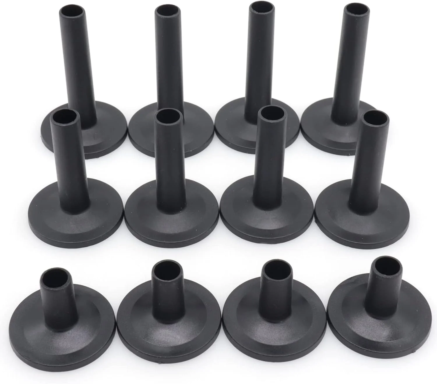 بسته 12 عددی آستین نمدی سنج مشکی، آستین پایه سنج در 3 اندازه، آستین پلاستیکی درام برای قطعات کیت درام پرکاشن