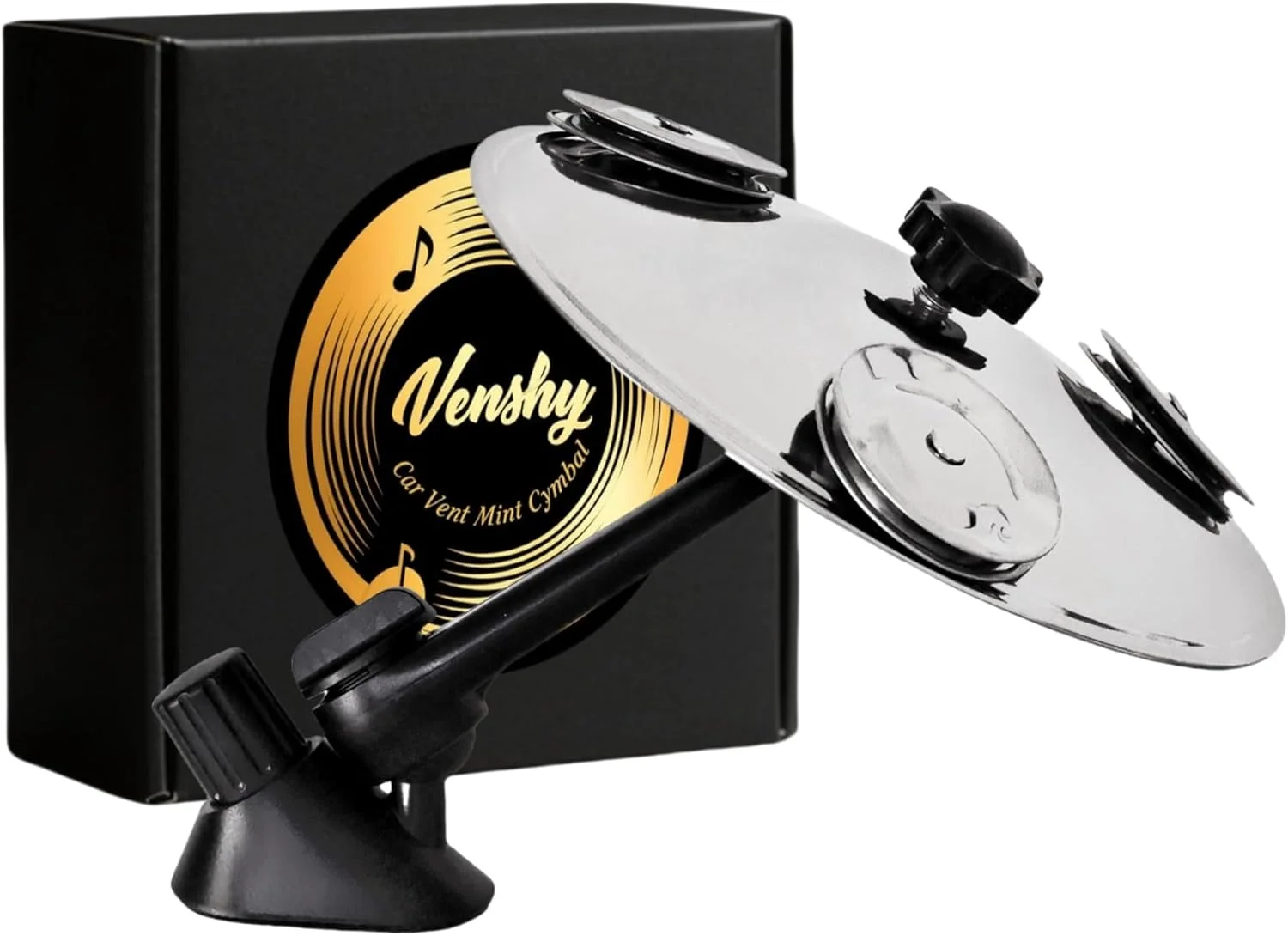 سنج داشبوردی خودرو - سنج مینیاتوری گیره دار آسان برای داشبورد خودرو، سنج مینیاتوری گیره دار آسان برای دوستداران موسیقی، لوازم جانبی خودرو بادوام و جمع و جور برای انواع وسایل نقلیه (نقره ای، 1 عدد)
