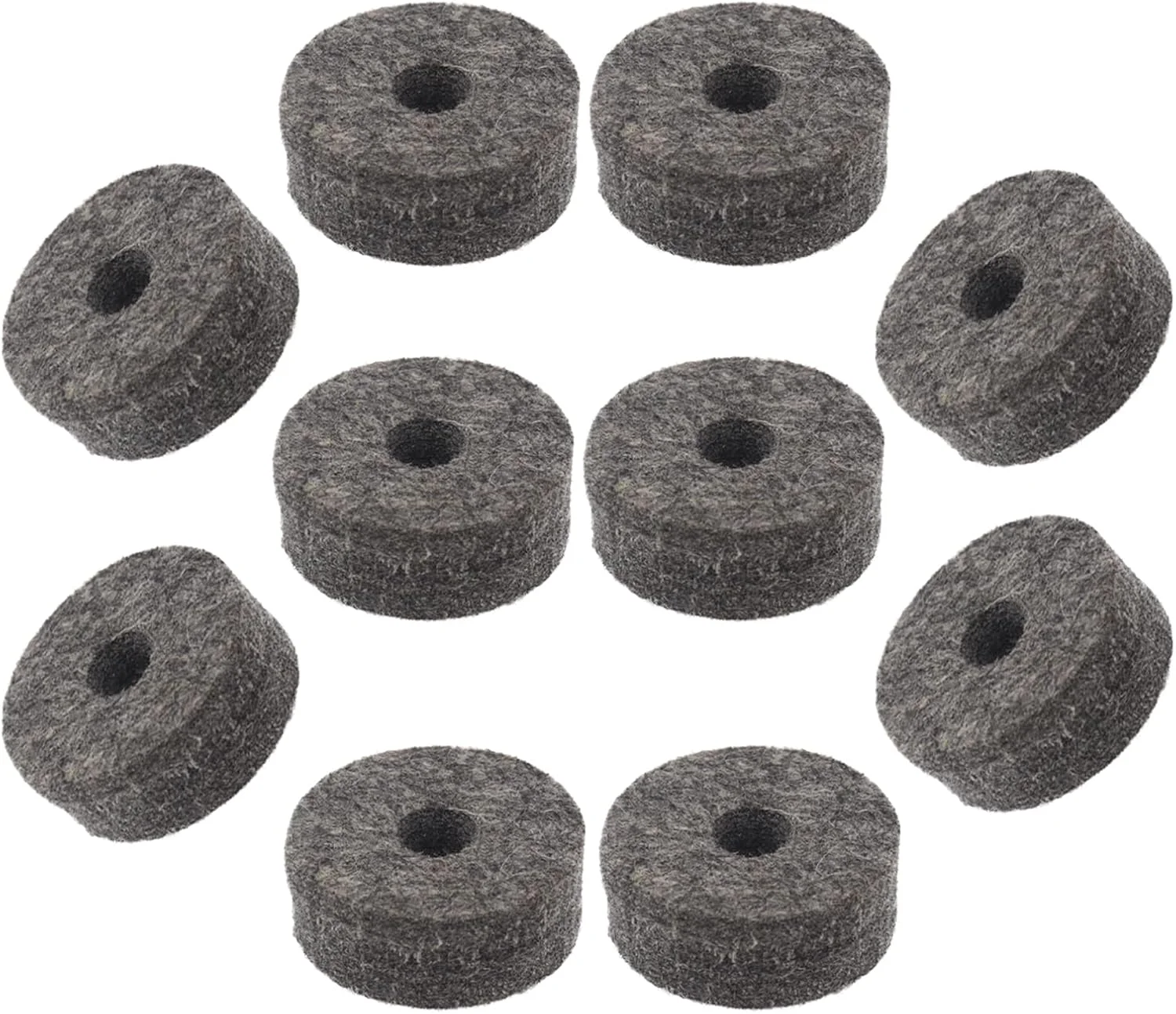بسته 10 عددی واشر نمدی خاکستری نرم پایه سنج، جایگزینی نمدی درام، صدای کیت درام خود را بهبود بخشید و از سنج های خود محافظت کنید