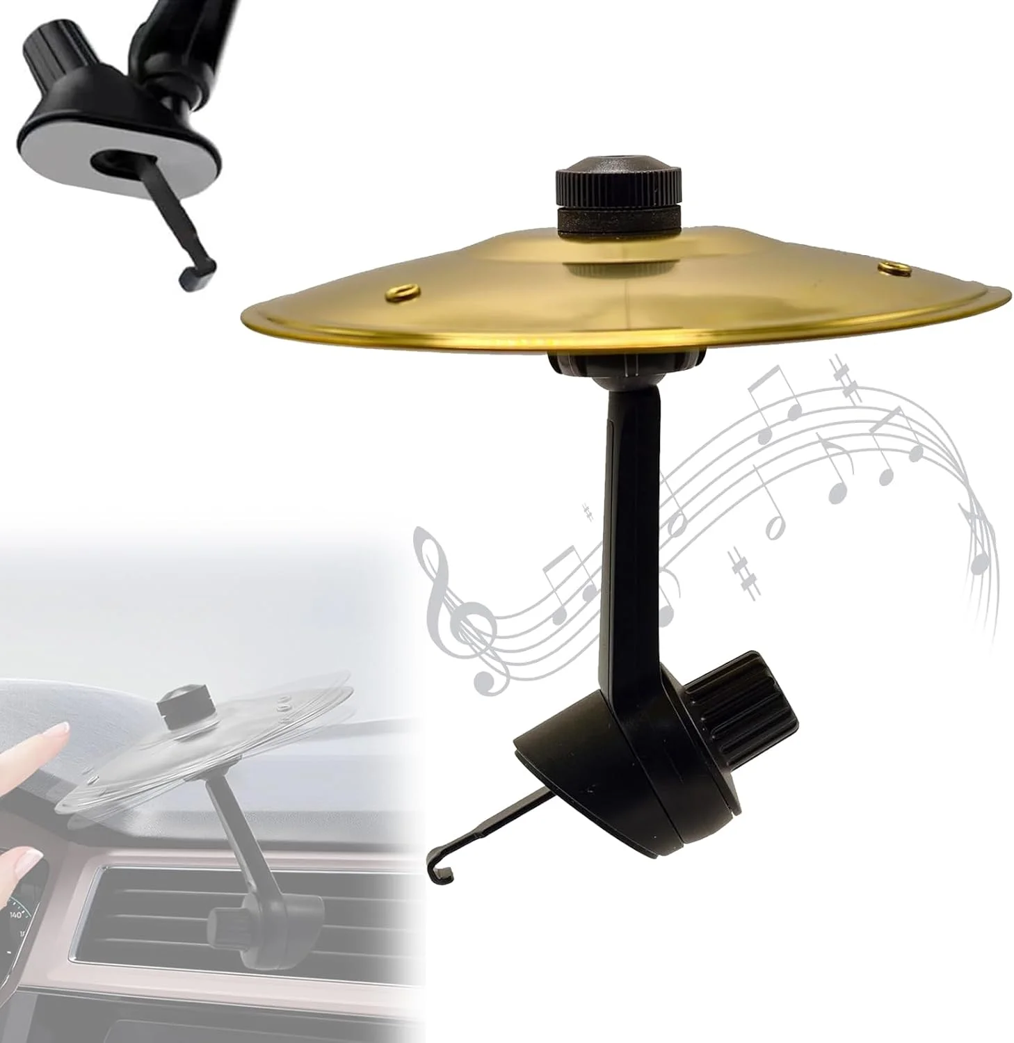 سنج ماشین، سنج تصادف دریچه هوای ماشین نصب آسان و سازهای موسیقی جمع و جور و مقاوم لوازم جانبی خودرو (طلایی)