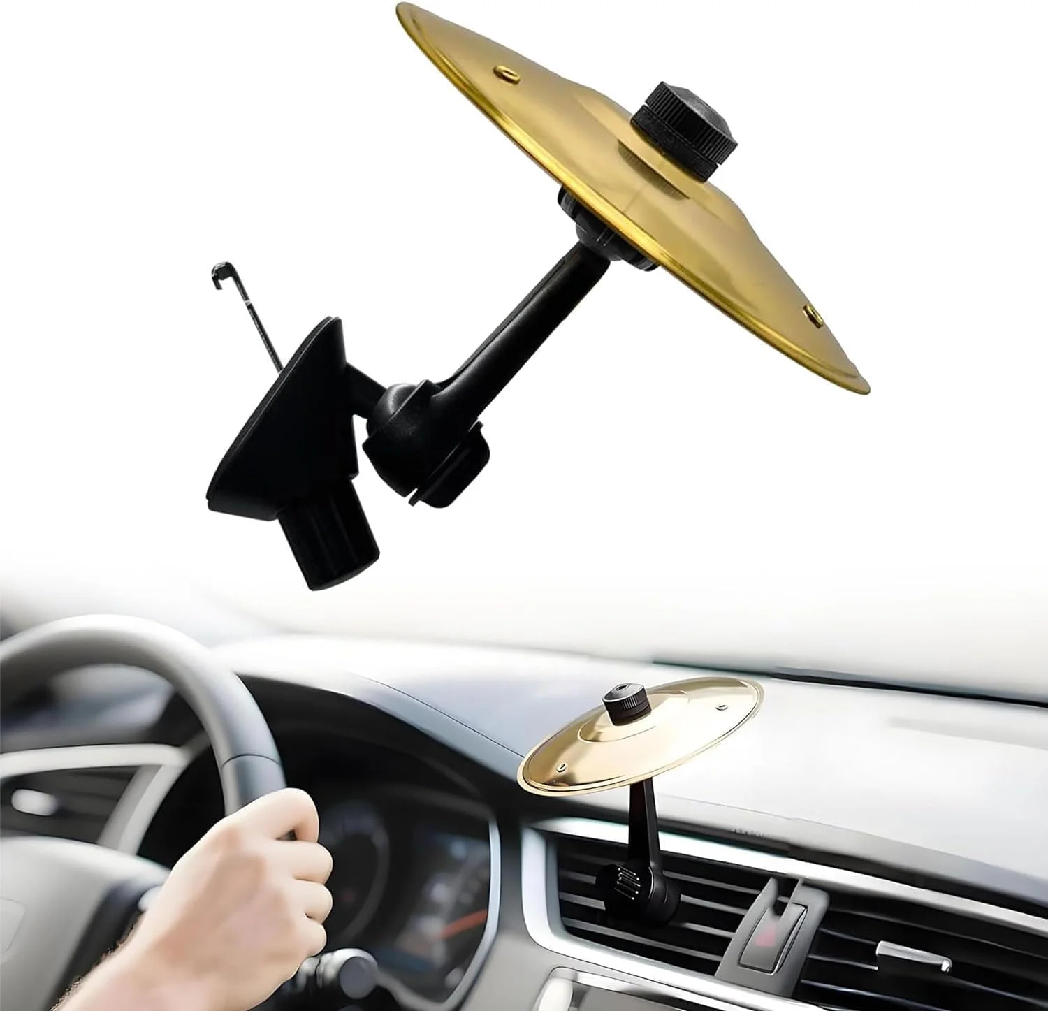 سنج ماشین، سنج تصادف ماشین برای دریچه خودرو، لوازم جانبی کاربردی برای وسایل نقلیه برای سرگرم کننده تر کردن رانندگی (طلایی)