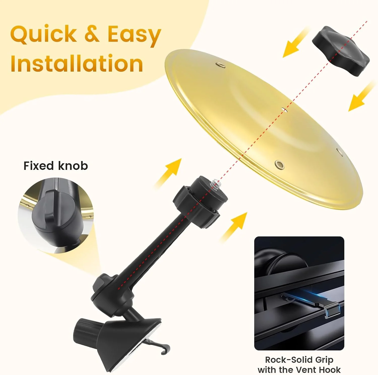 سنج هواکش خودرو، سنج مینیاتوری خودرو برای دریچه هوا (طلایی)