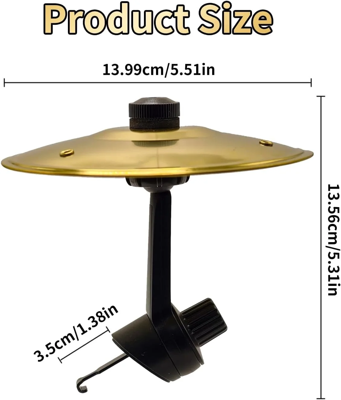 گیره سنج تصادف خودرو، سنج های مینی درام برای دریچه هوای خودرو، سازنده صدای تصادف موسیقی خنده دار خودرو، لوازم جانبی سنج فلزی خلاقانه برای رانندگان، مناسب برای اکثر خودروها (طلایی)