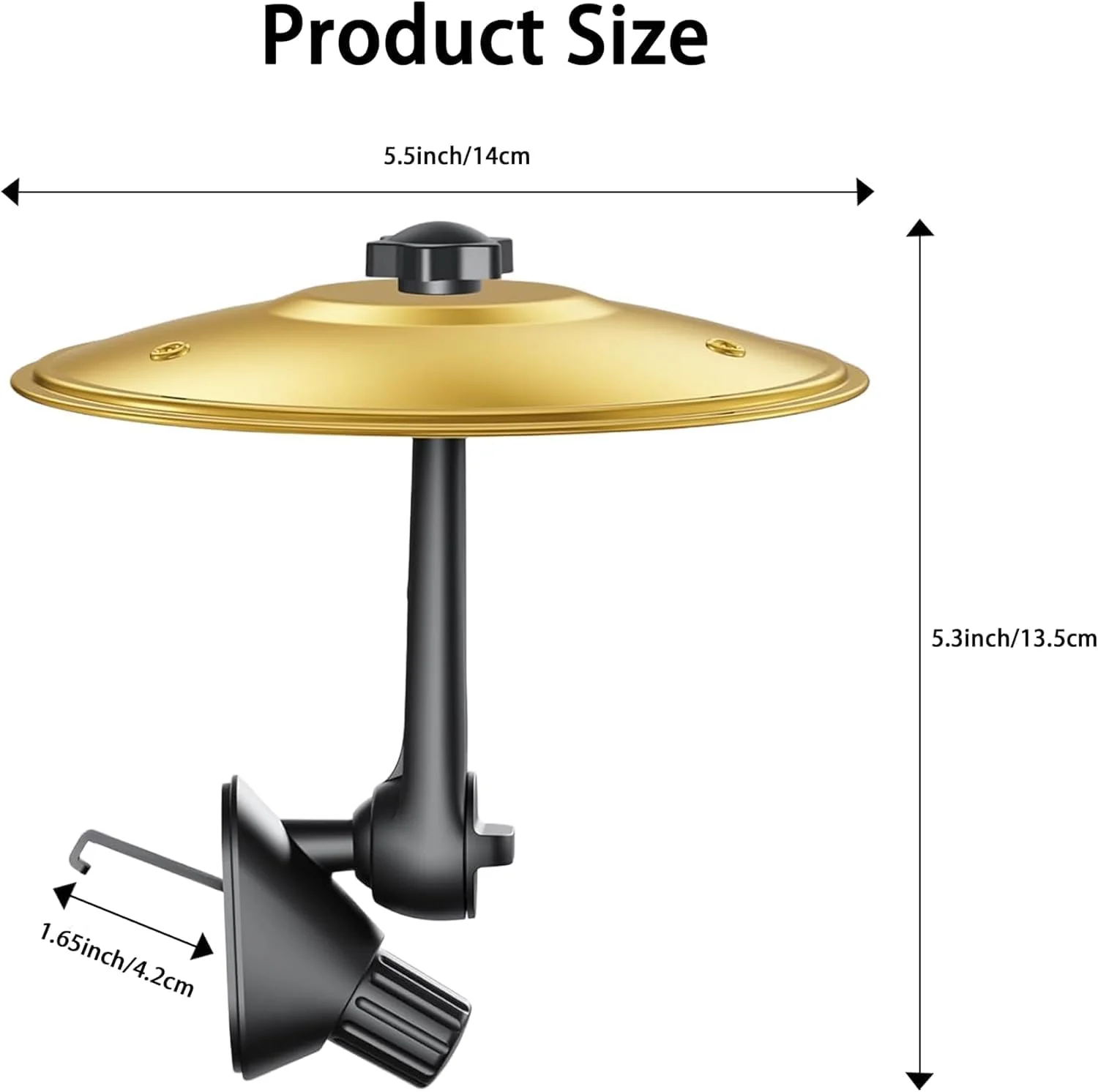 سنج داشبورد خودرو - سنج دستی 360 درجه قابل تنظیم برای دوستداران موسیقی، سنج مینی درام با نصب آسان گیره ای، مناسب برای همه خودروها، SUVها و وسایل نقلیه، گجت سرگرم کننده رانندگی