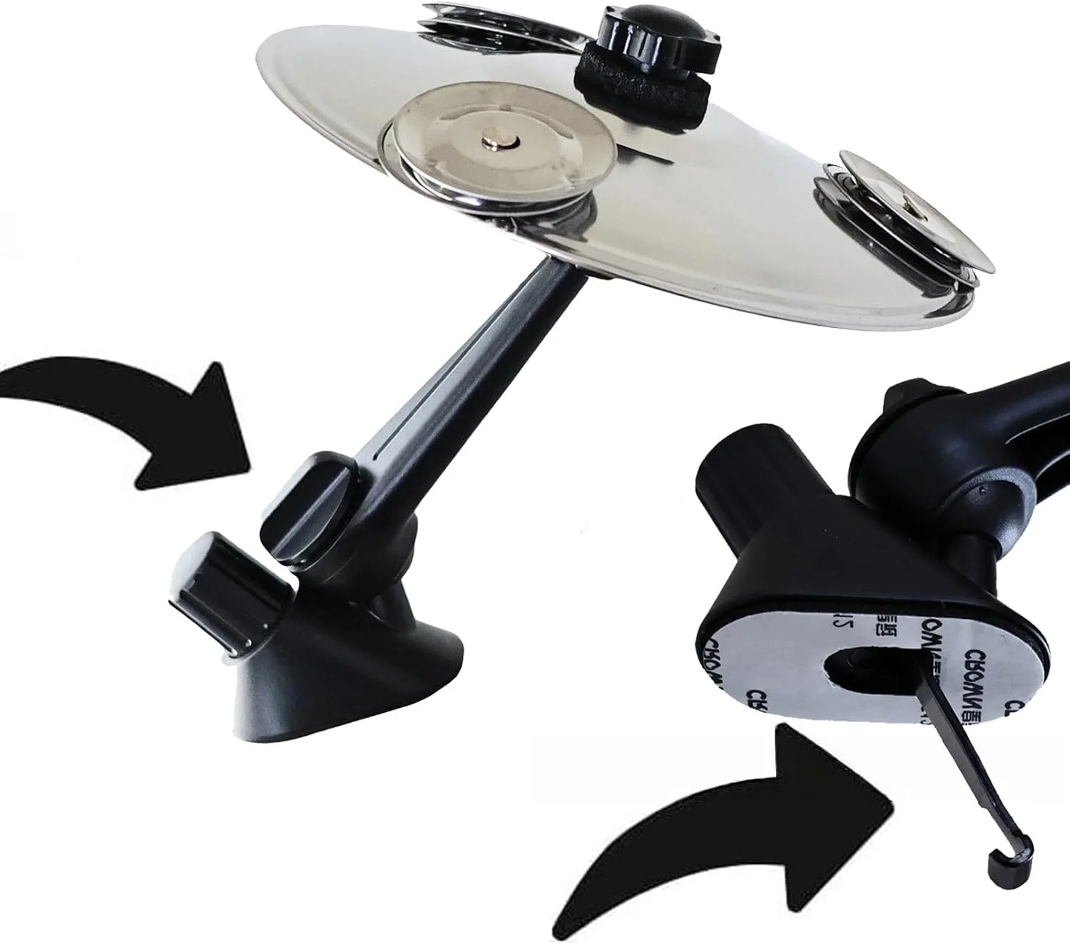 سنج هواکش خودرو - سنج مینی درام به روز شده برای دریچه هوا خودرو، نصب آسان با گیره، ایده آل برای دوستداران موسیقی، رانندگی خود را لذت بخش تر کنید (نقره ای، خودرو)