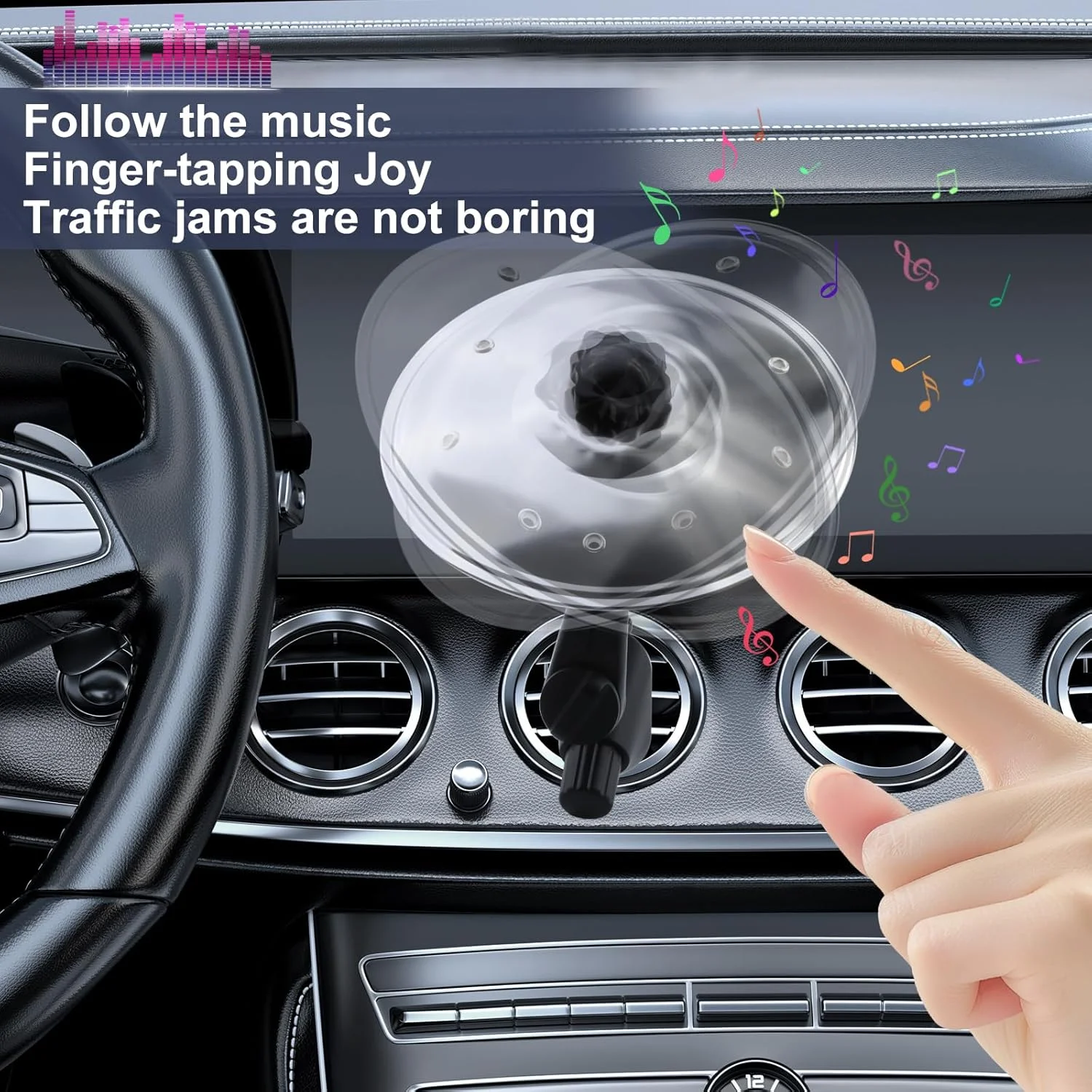 ست دو عددی سنج خودرو، سنج دریچه هوای خودرو، سنج تصادف خودرو، لوازم جانبی جمع و جور موسیقیایی خودرو برای انواع وسایل نقلیه، نصب آسان (نقره ای)