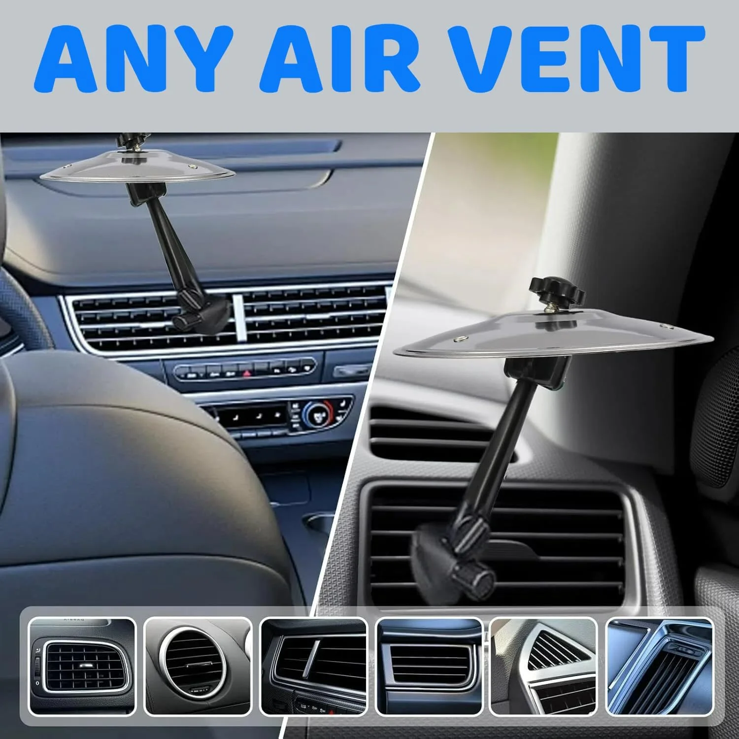 سنج هواکش خودرو - سنج مینی درام به روز شده برای دریچه هوا خودرو، نصب آسان با گیره، ایده آل برای دوستداران موسیقی، رانندگی خود را لذت بخش تر کنید (نقره ای، خودرو)