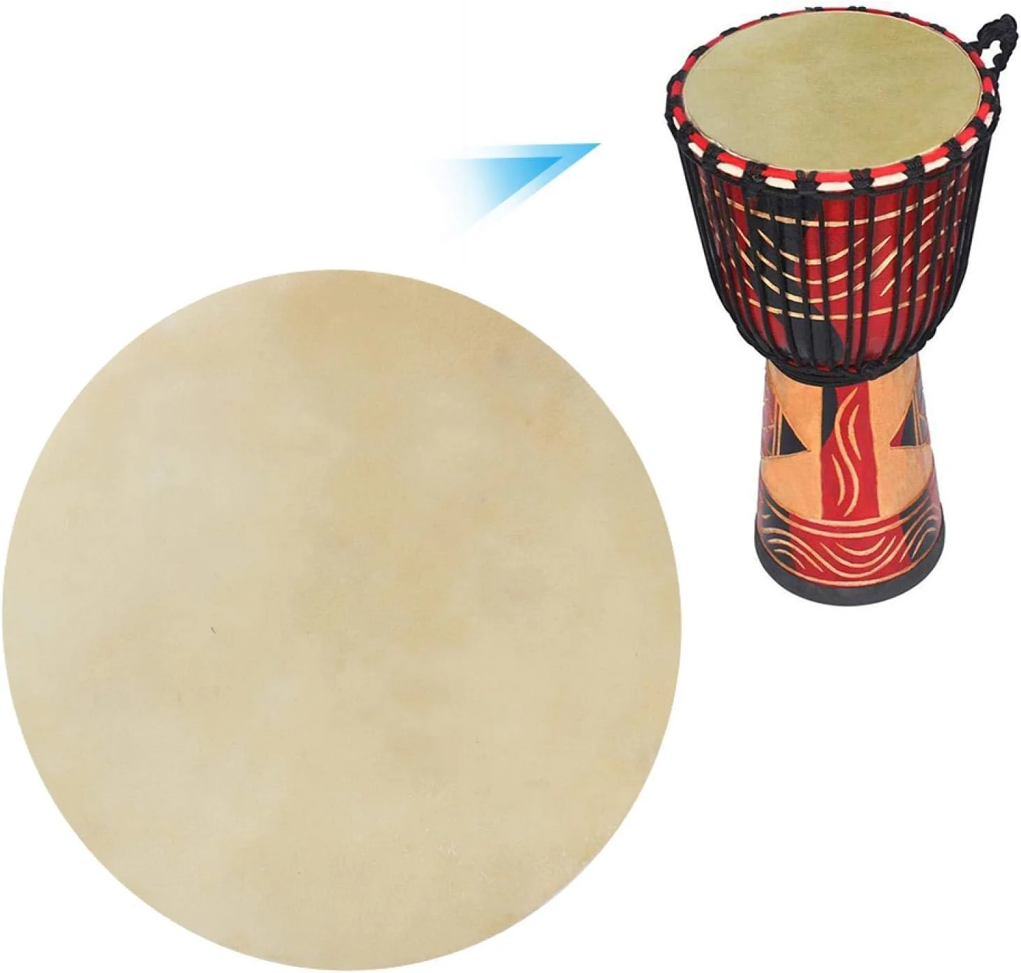 پوست سر درام بوفالو، پوست بادوام 2 عددی برای درام های بونگو و درام های آفریقایی (9.0 اینچ) پوست سر درام بوفالو، پوست بادوام 2 عددی برای درام های بونگو و درام های آفریقایی (9.0 اینچ)