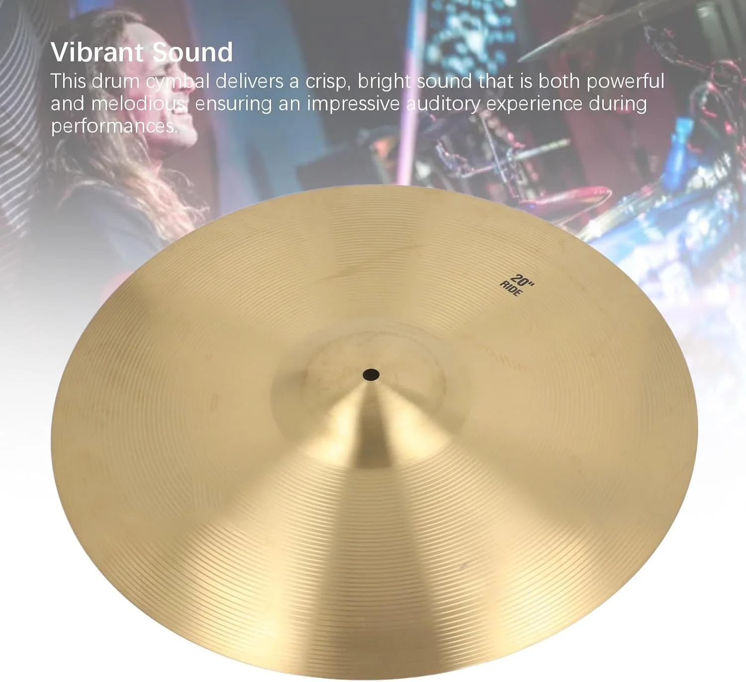 سنج تصادفی برنجی با صدای لرزشی برای درام های حرفه ای برای علاقه مندان به موسیقی (20 اینچ) سنج تصادفی برنجی با صدای لرزشی برای درام های حرفه ای برای علاقه مندان به موسیقی (20 اینچ)