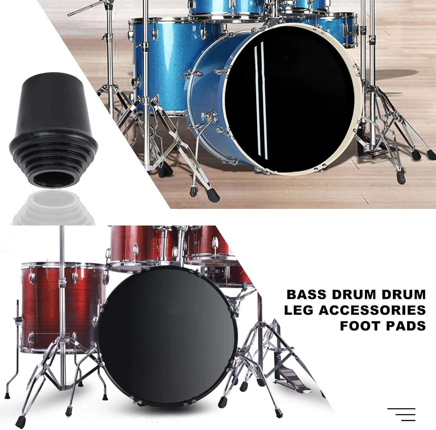 پایه های لاستیکی رزوه دار درام باس BQLZR، 33.5x29 میلی متر، مشکی، همراه با واشر فلزی، بسته 4 عددی پایه های لاستیکی رزوه دار درام باس BQLZR، 33.5x29 میلی متر، مشکی، همراه با واشر فلزی، بسته 4 عددی