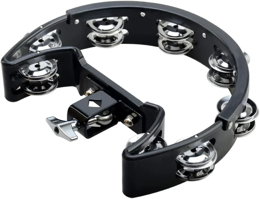 دف دایره ای نصب کردنی، دف دایره ای برای درام با پیچ و مهره نصب، دف دایره ای Hi Hat، دف دایره ای قابل نصب (8 ردیف دوتایی سنج، مشکی)