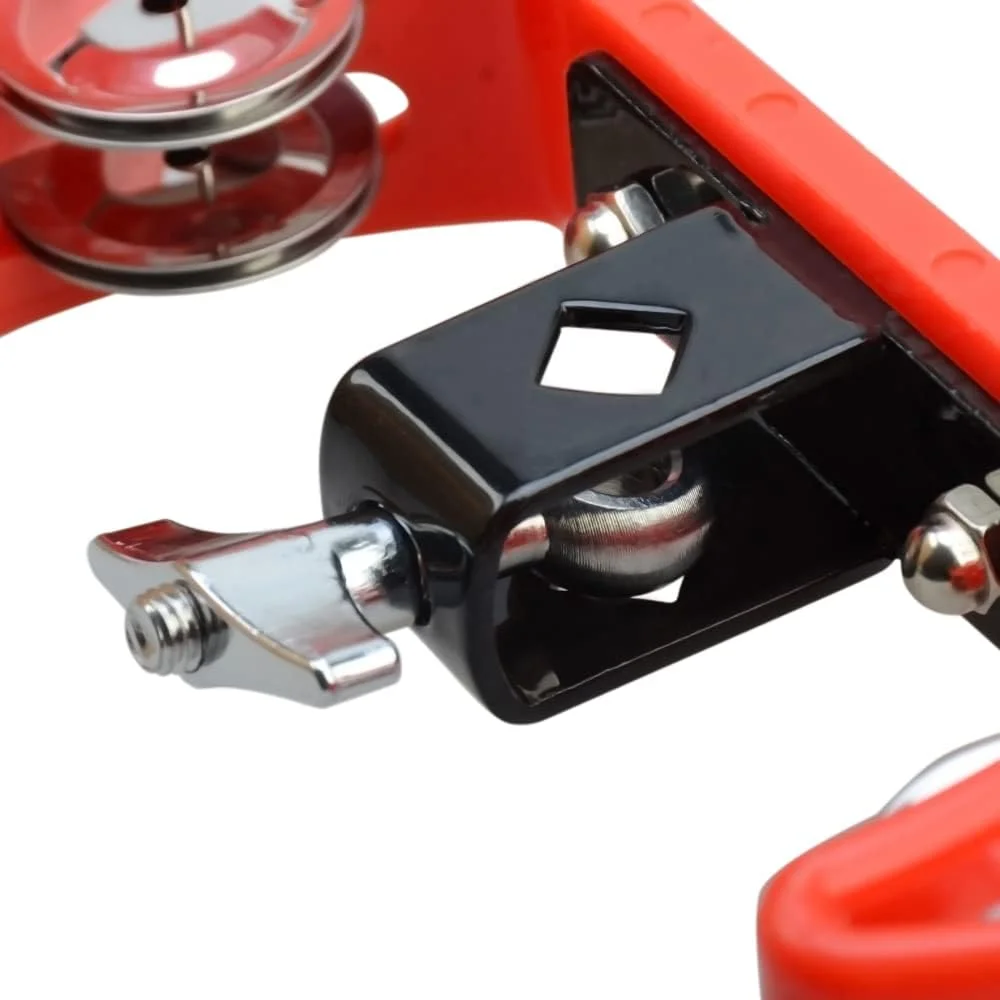 دف تنبورینی نصب شده، دف تنبورینی برای درام با پیچ چشمی نصب، دف تنبورینی Hi Hat، دف تنبورینی قابل نصب (8 ردیف دوتایی سنج، قرمز)