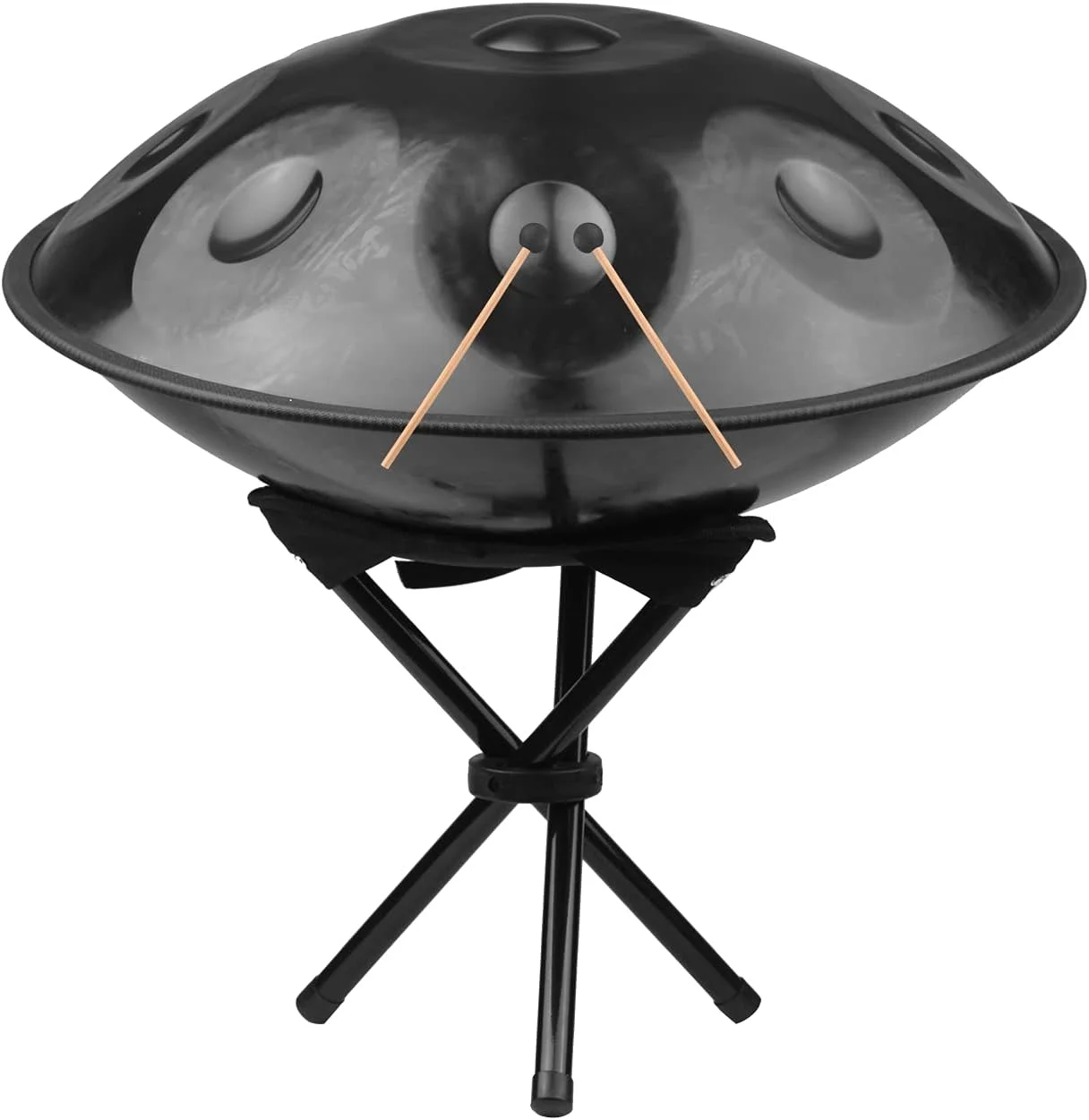 ساز کوبه ای، درام هندپن 10 نت D مینور 22 اینچی از جنس استیل ضد زنگ به همراه چکش، پایه و کیف حمل برای نوازندگان مبتدی و حرفه ای