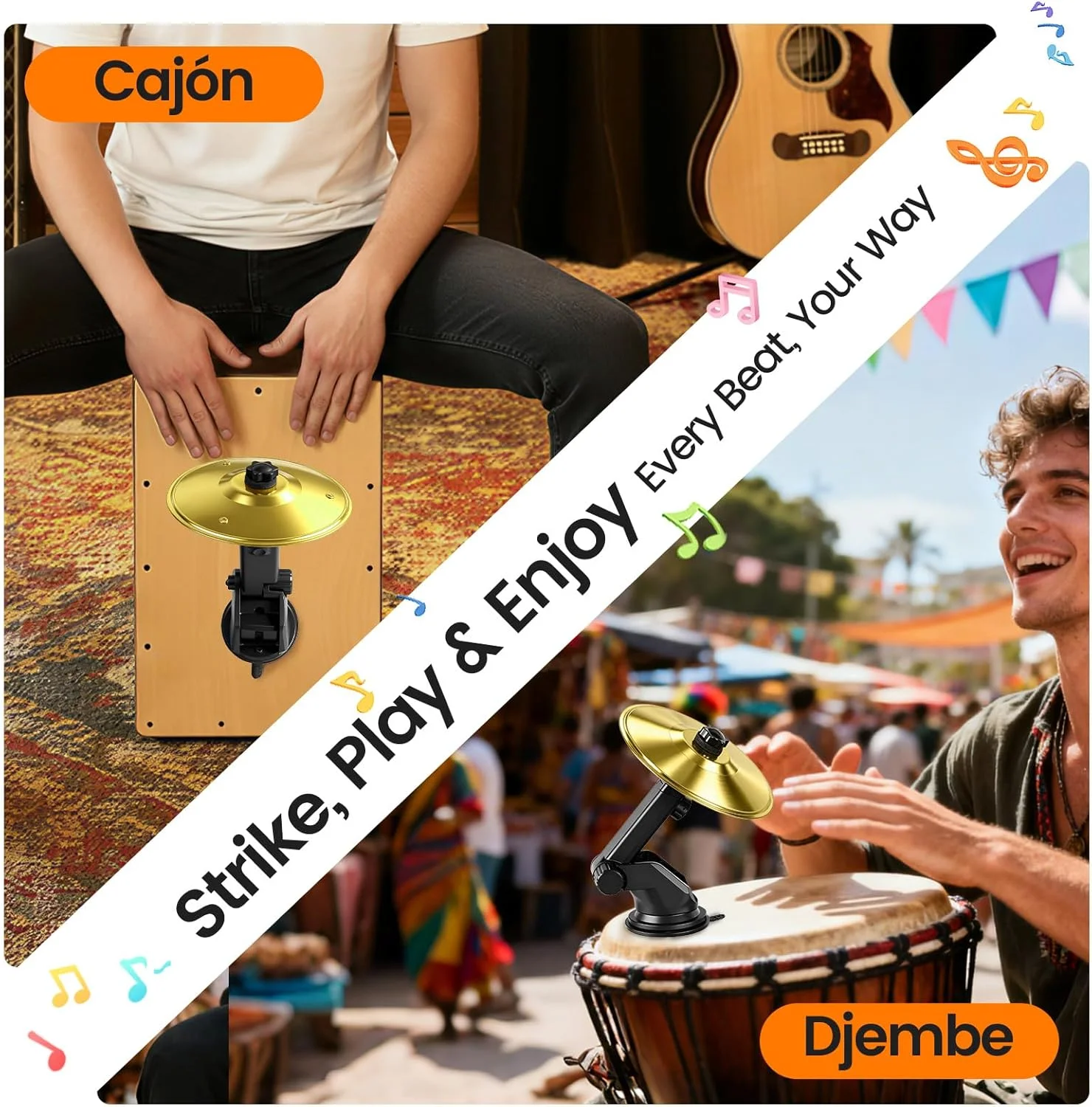 سنج چرخشی حمام با مکنده قوی، سنج درام مینی چرخشی 360 درجه برای حمام، داشبورد ماشین، کاخن، جمبه و مهمانی خانگی، هدیه ای سرگرم کننده و آسان برای نصب - طلایی