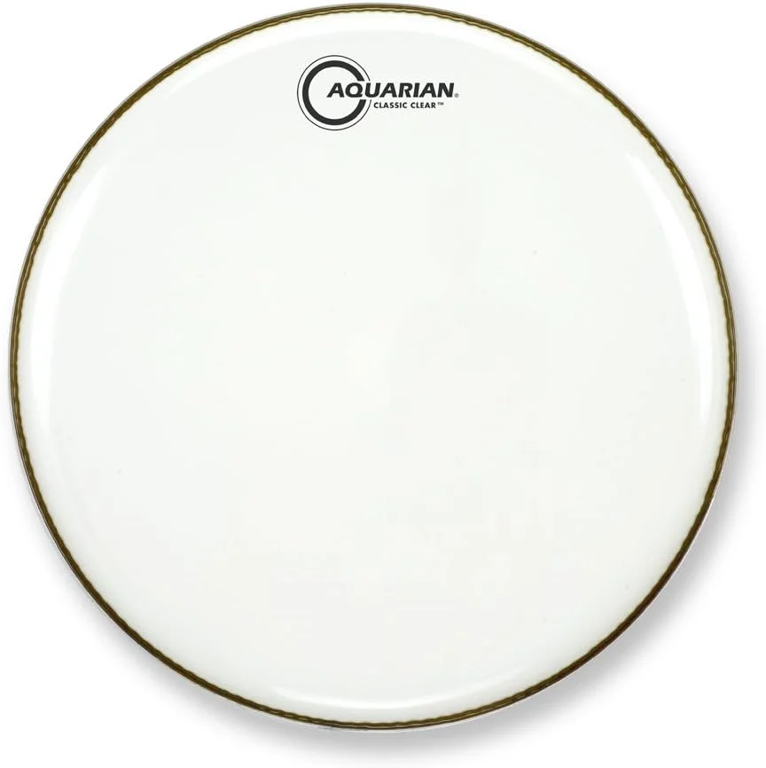 پوست باس درام آکواریان سایز ۲۴ اینچ، مدل کلاسیک کلیر، تک لایه، سفید براق