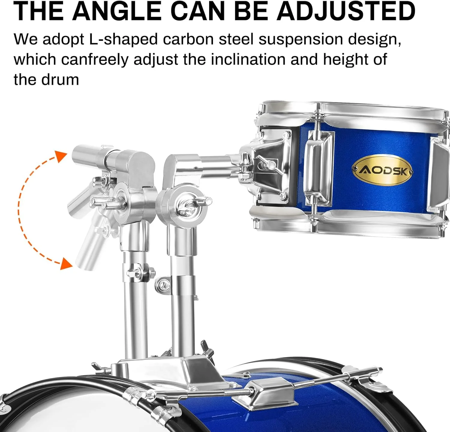 ست درام کودک AODSK، 5 تکه برای مبتدیان، ست کامل درام سایز بزرگ 14 اینچی با صندلی قابل تنظیم، سنج، Hi-Hat، پدال و چوب درام، مشکی ست درام کودک AODSK، 5 تکه برای مبتدیان، ست کامل درام سایز بزرگ 14 اینچی با صندلی قابل تنظیم، سنج، Hi-Hat، پدال و چوب درام، مشکی