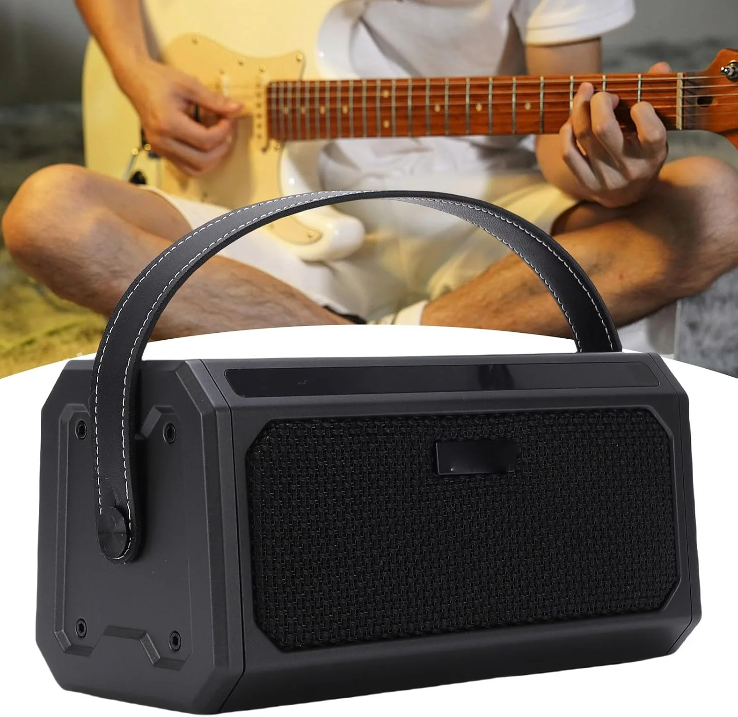 آمپلی فایر گیتار بی سیم قابل حمل Eujgoov 10W با کانال درایو تمیز، شارژ USB C با جک هدفون برای تمرین