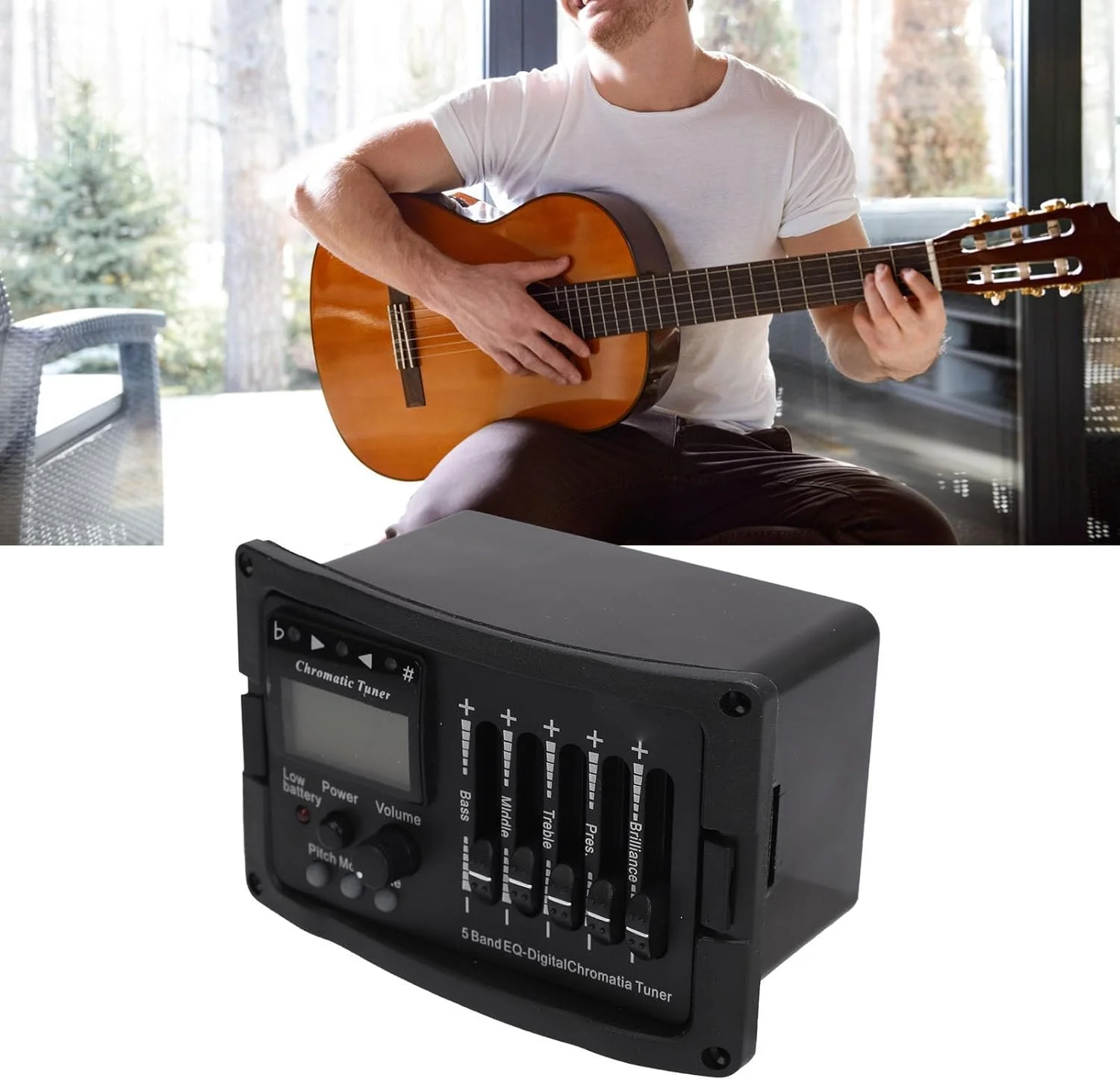 پری امپ اکولایزر 5 باندی گیتار آکوستیک حرفه ای Bewinner TEQ 5 برای کنترل صدا و سفارشی سازی همه جانبه برای نوازندگان گیتار در تمام سطوح