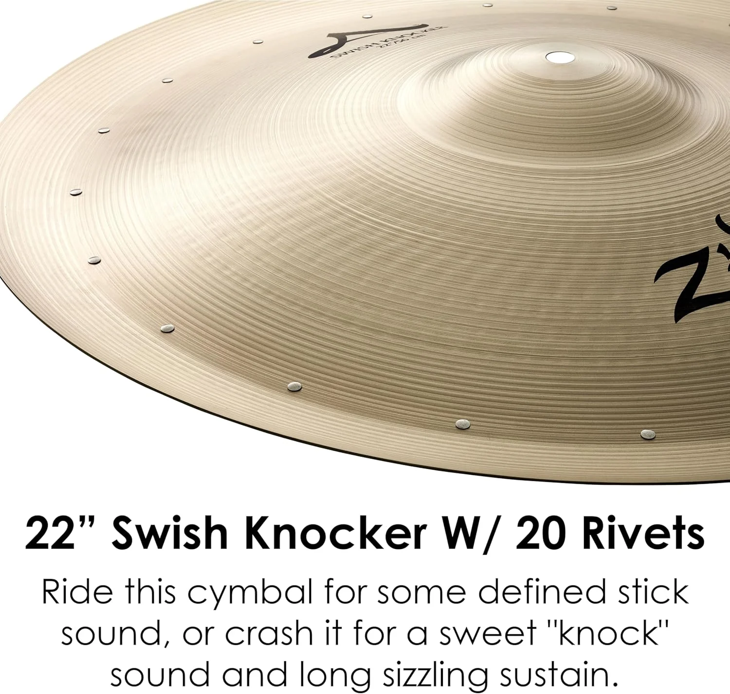 سنج زیلجیان سری A زیلجیان - 22 اینچ مدل Swish Knocker به همراه 20 پرچ
