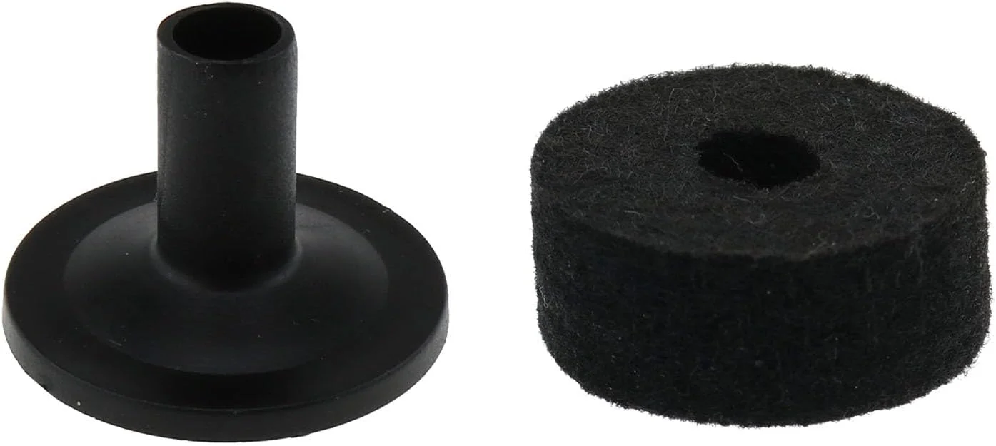 10 ست کیت فیشر نمدی پایه سنج، آستین های پایه سنج درام پلاستیکی، لوازم جانبی درام، مشکی