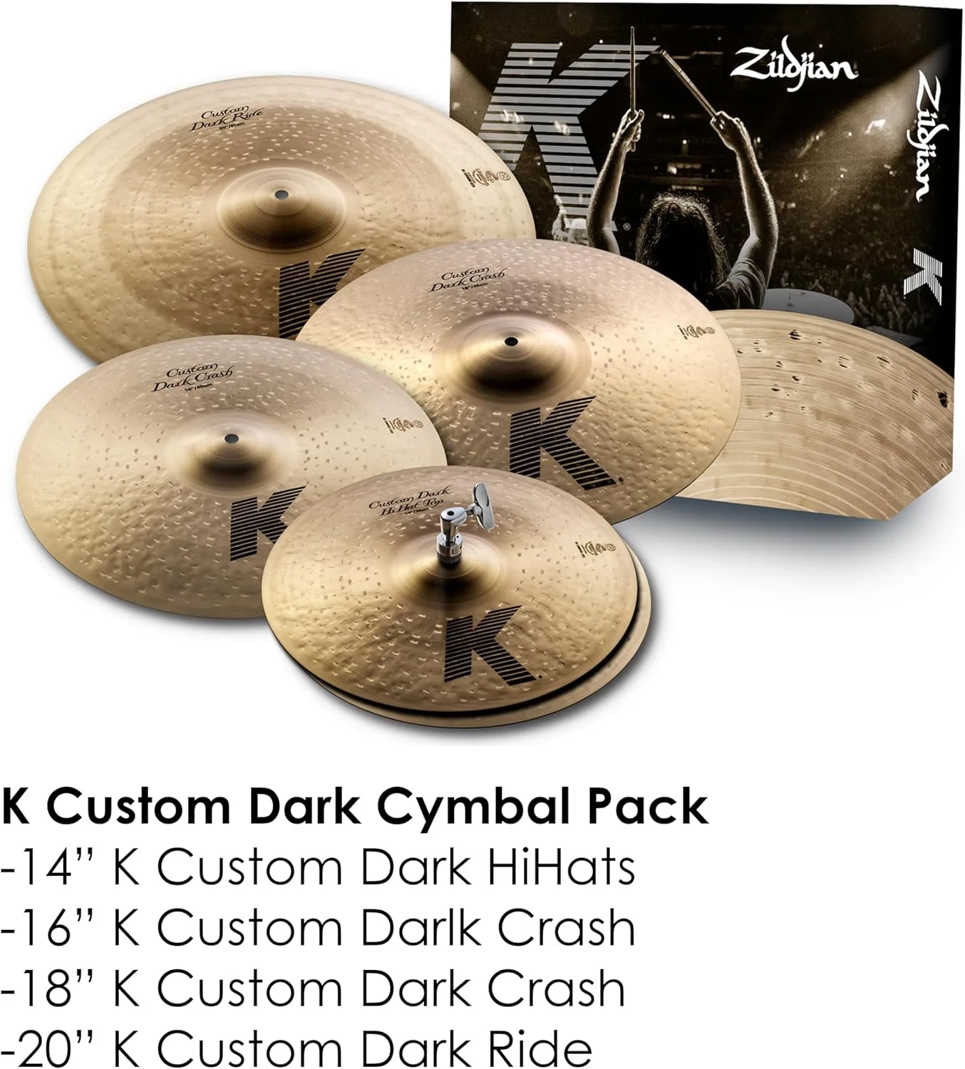 مجموعه سنج های تیره زیلجیان سری K Custom مدل KCD900 - های هت 14 اینچی، کرش 16 اینچی/18 اینچی، راید 20 اینچی مجموعه سنج های تیره زیلجیان سری K Custom مدل KCD900 - های هت 14 اینچی، کرش 16 اینچی/18 اینچی، راید 20 اینچی