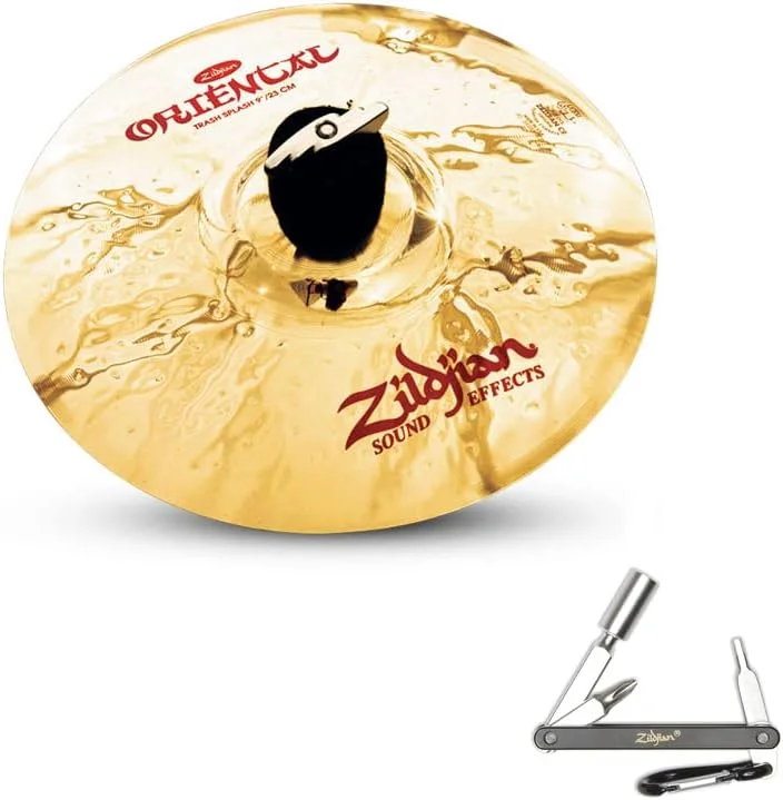 سنج درام ZILDJIAN A0609 9 اینچی ORIENTAL TRASH SPLASH با پرداخت براق به همراه آچار ZKEY