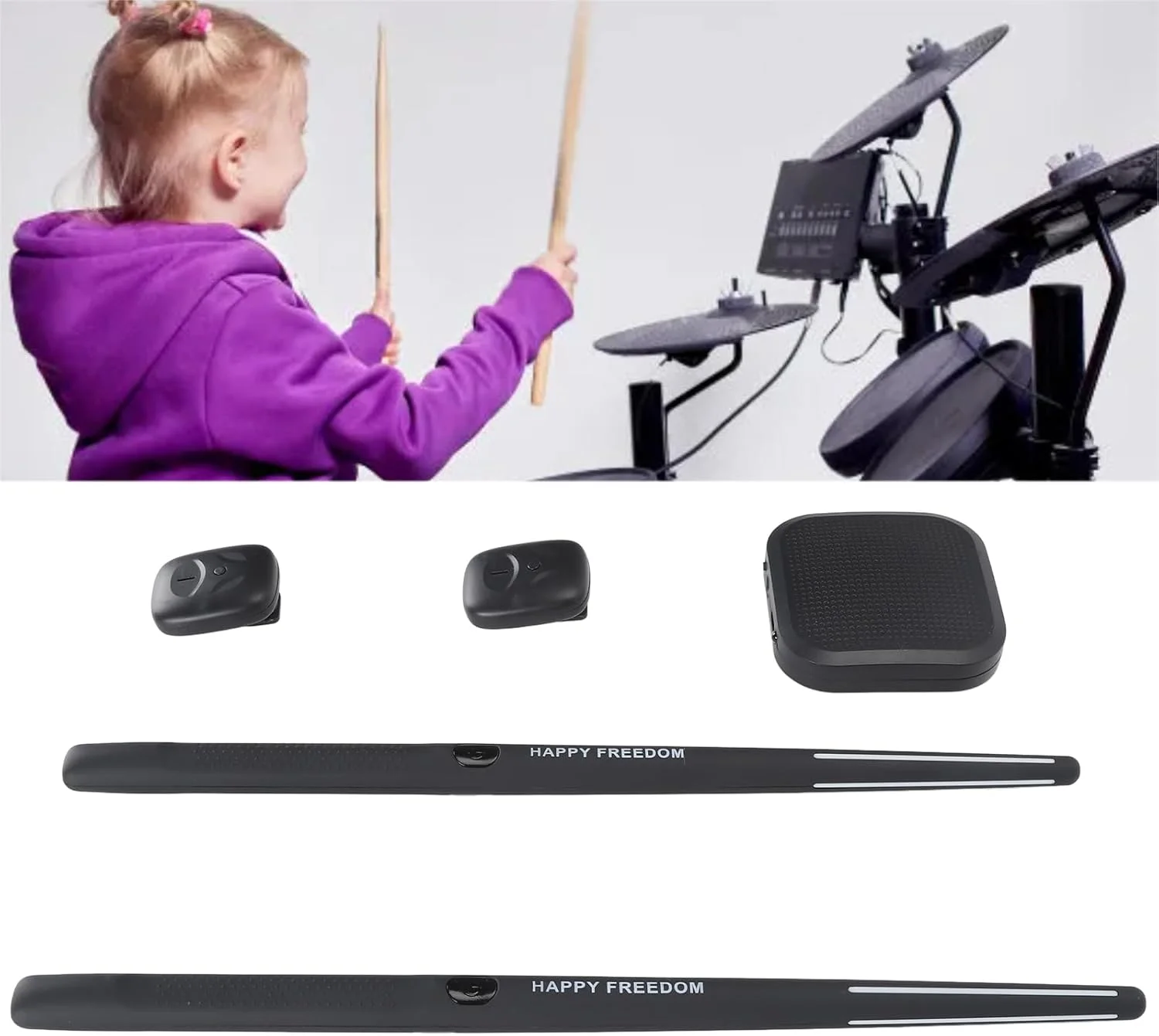 ست درام مجازی Zerodis، ست درام تمرینی قابل حمل با حسگر حرکتی سه بعدی، فناوری واقعیت مجازی، ست چوب درام رومیزی برقی برای خانه، فضای باز، باغ یا پارک ست درام مجازی Zerodis، ست درام تمرینی قابل حمل با حسگر حرکتی سه بعدی، فناوری واقعیت مجازی، ست چوب درام رومیزی برقی برای خانه، فضای باز، باغ یا پارک