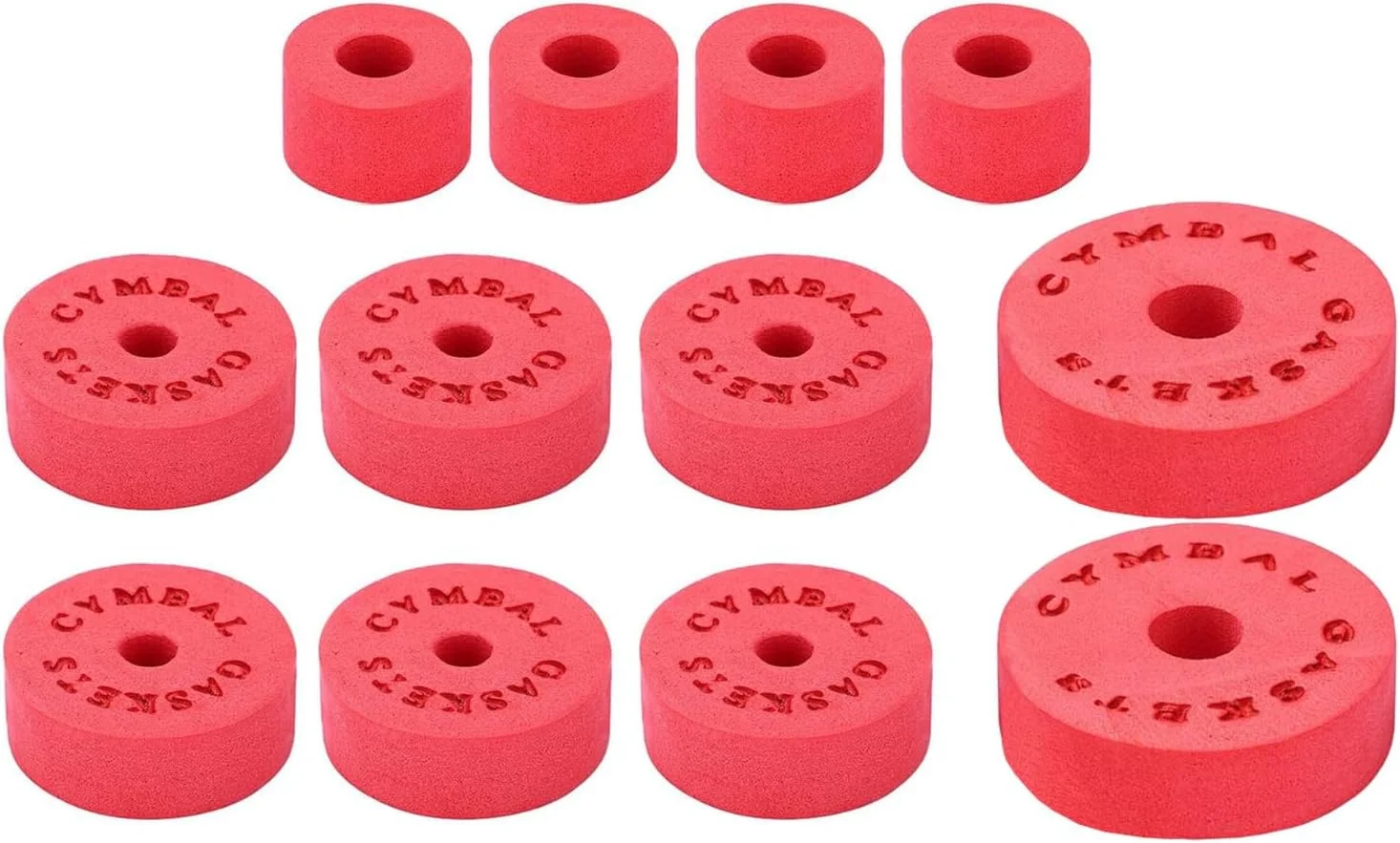 لوازم جانبی جایگزین سنج 23 تکه Young Wolf، لوله های پایه سنج، پدهای EVA سنج درام شامل مهره های بالدار، واشرها، آستین های سنج و آچار درام جنس EVA (قرمز)