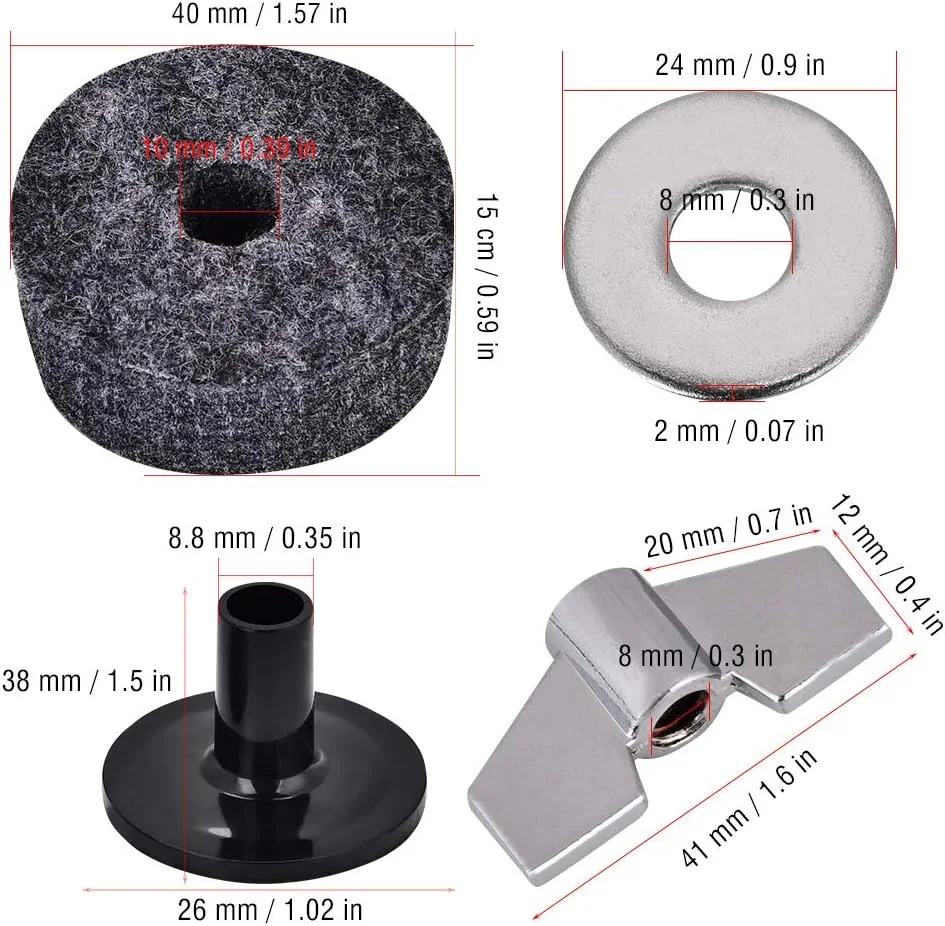 مجموعه واشر سنج درام شامل آستین سنج + 4 عدد واشر نمدی 4 سانتی متری + 2 عدد مهره بالدار + 4 عدد مجموعه پد فلزی برای لوازم جانبی با کارایی بالا مجموعه واشر سنج درام شامل آستین سنج + 4 عدد واشر نمدی 4 سانتی متری + 2 عدد مهره بالدار + 4 عدد مجموعه پد فلزی برای لوازم جانبی با کارایی بالا
