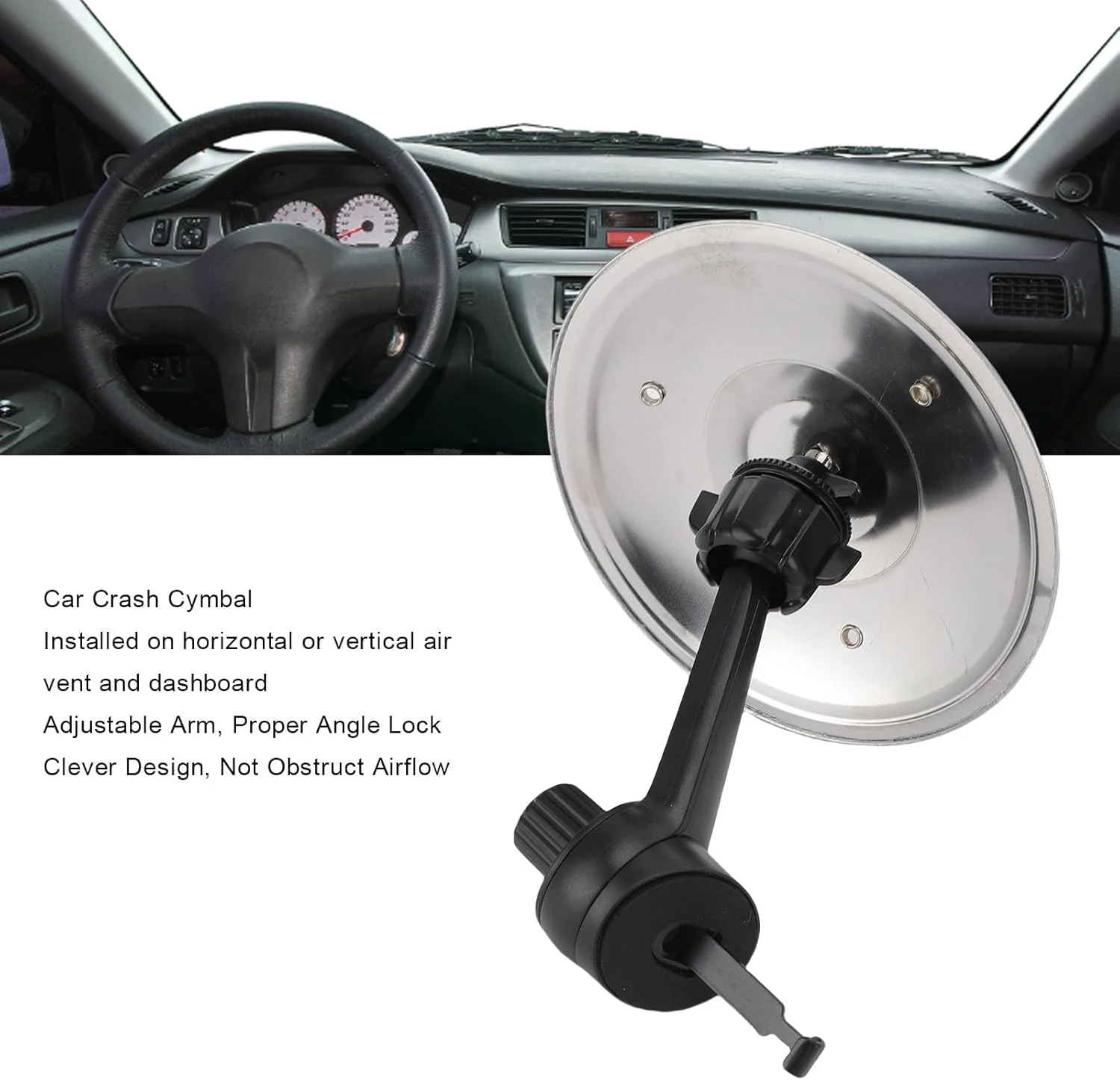 سنج داشبوردی خودرو، سنج مینی کراش برای دوستداران موسیقی و نوازندگان درام، نصب آسان روی داشبورد و دریچه ها - نقره ای سنج داشبوردی خودرو، سنج مینی کراش برای دوستداران موسیقی و نوازندگان درام، نصب آسان روی داشبورد و دریچه ها - نقره ای