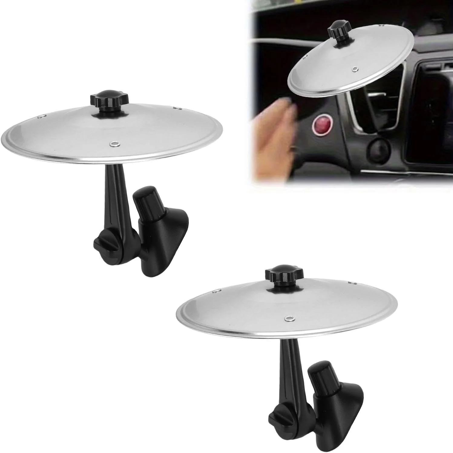 سنج ماشین، سنج درام ماشین با صدای فلزی واضح و جمع و جور به همراه بازوی قابل تنظیم برای دریچه هوا داشبورد (نقره ای)