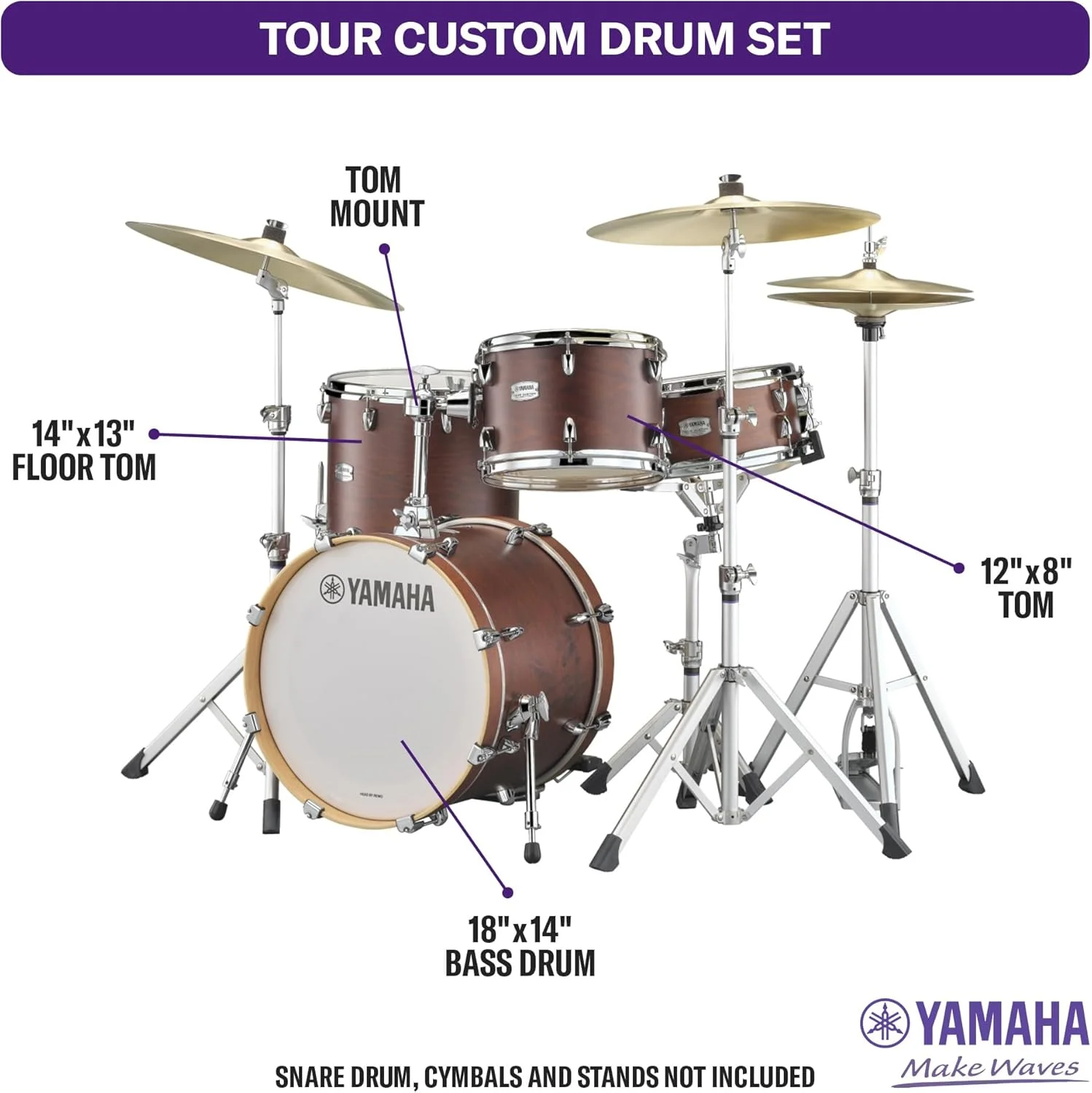 ست درام یاماها تور کاستوم باپ کیت (TMP8F3)