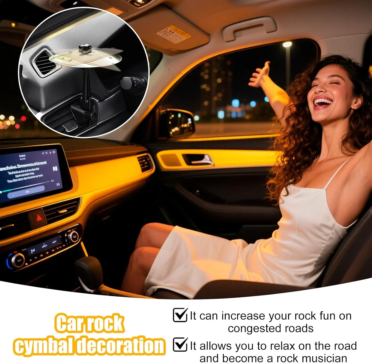 سنج هواکش خودرو XhuangTech، سنج مینی درام با قابلیت چرخش 360 درجه، سازهای موسیقی فشرده قابل تنظیم، سنج های انگشتی رقص شکم خودرو، رانندگی شما را لذت بخش تر می کند (طلایی) سنج هواکش خودرو XhuangTech، سنج مینی درام با قابلیت چرخش 360 درجه، سازهای موسیقی فشرده قابل تنظیم، سنج های انگشتی رقص شکم خودرو، رانندگی شما را لذت بخش تر می کند (طلایی)