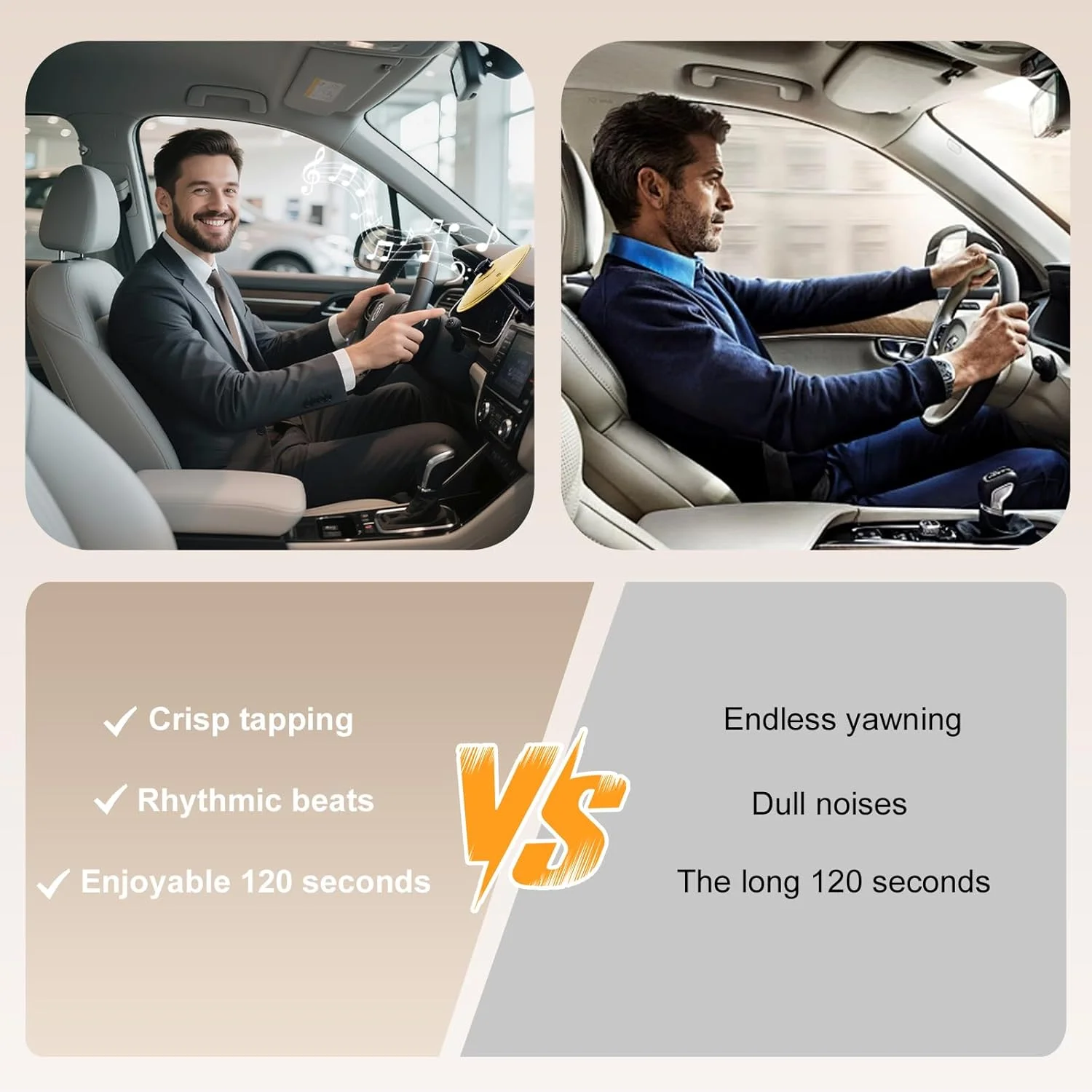 دو عدد سنج هواکش خودرو، سنج درام کوچک برای مجموعه خودرو، سنج تصادف درام برای هدیه دوستداران موسیقی و نوازندگان درام، مناسب برای اکثر وسایل نقلیه (طلایی)